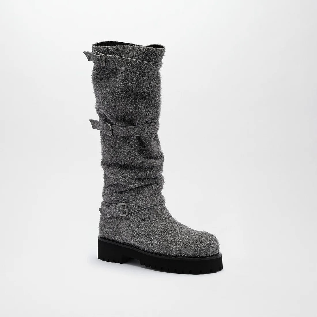 GRACIEUX LETHER BOOTS【Pale Gray Suede】