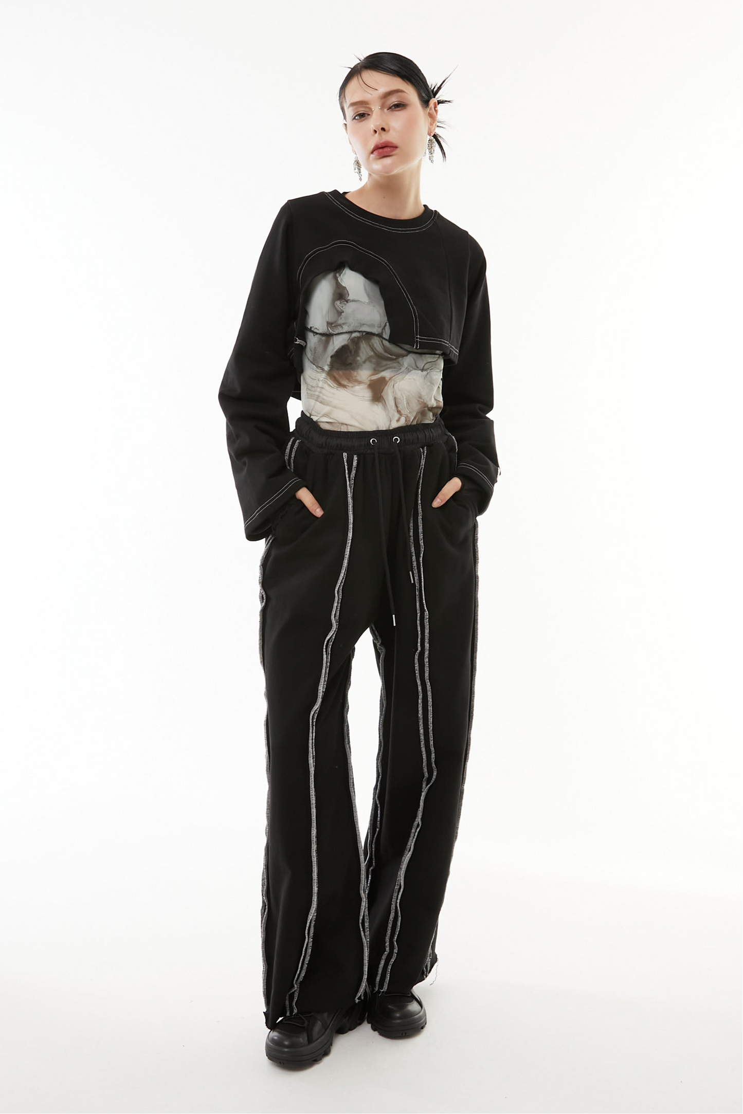 Heavyweight color stitch pants