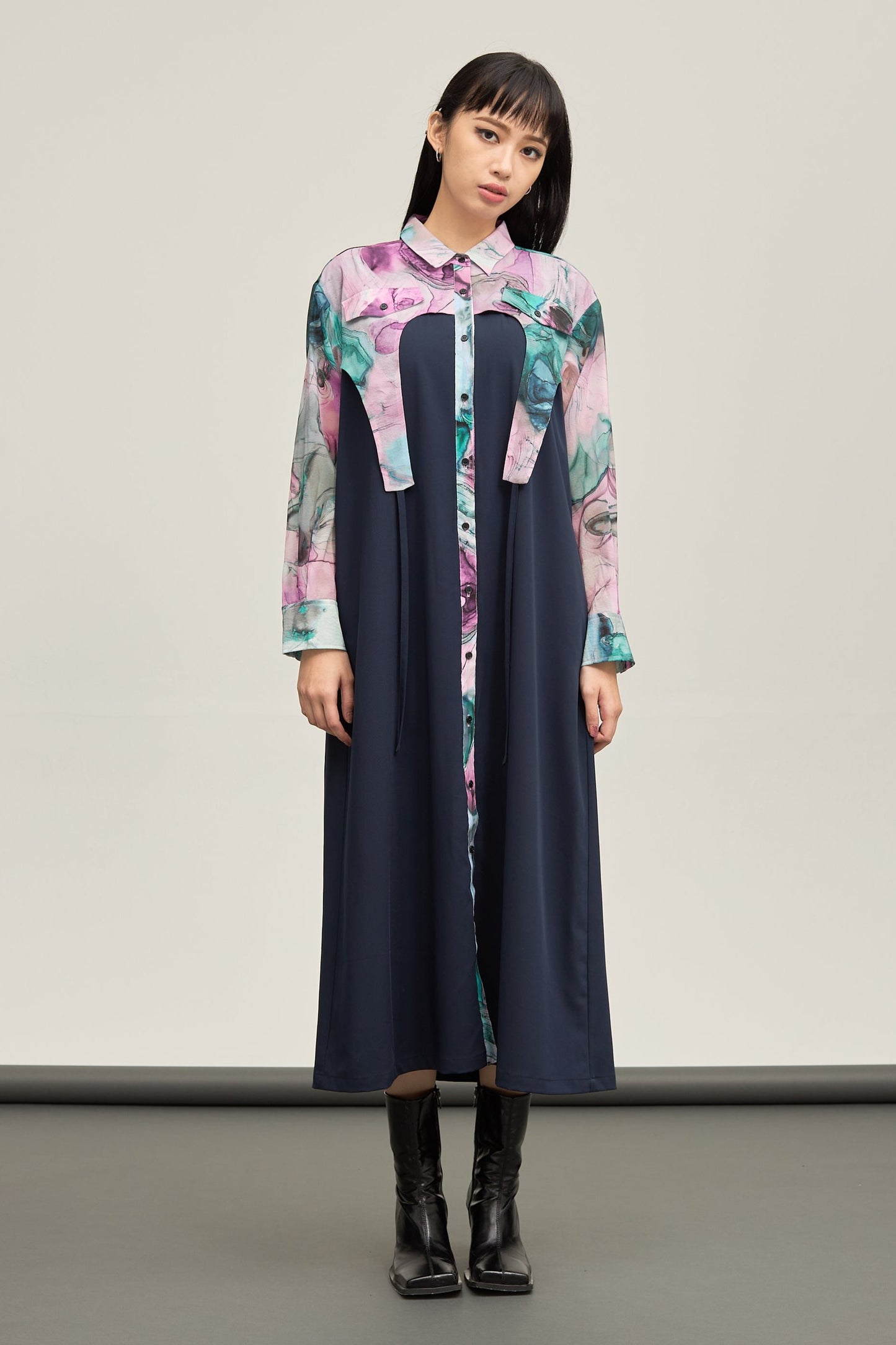 B'2nd別注 Marble paint hem one piece