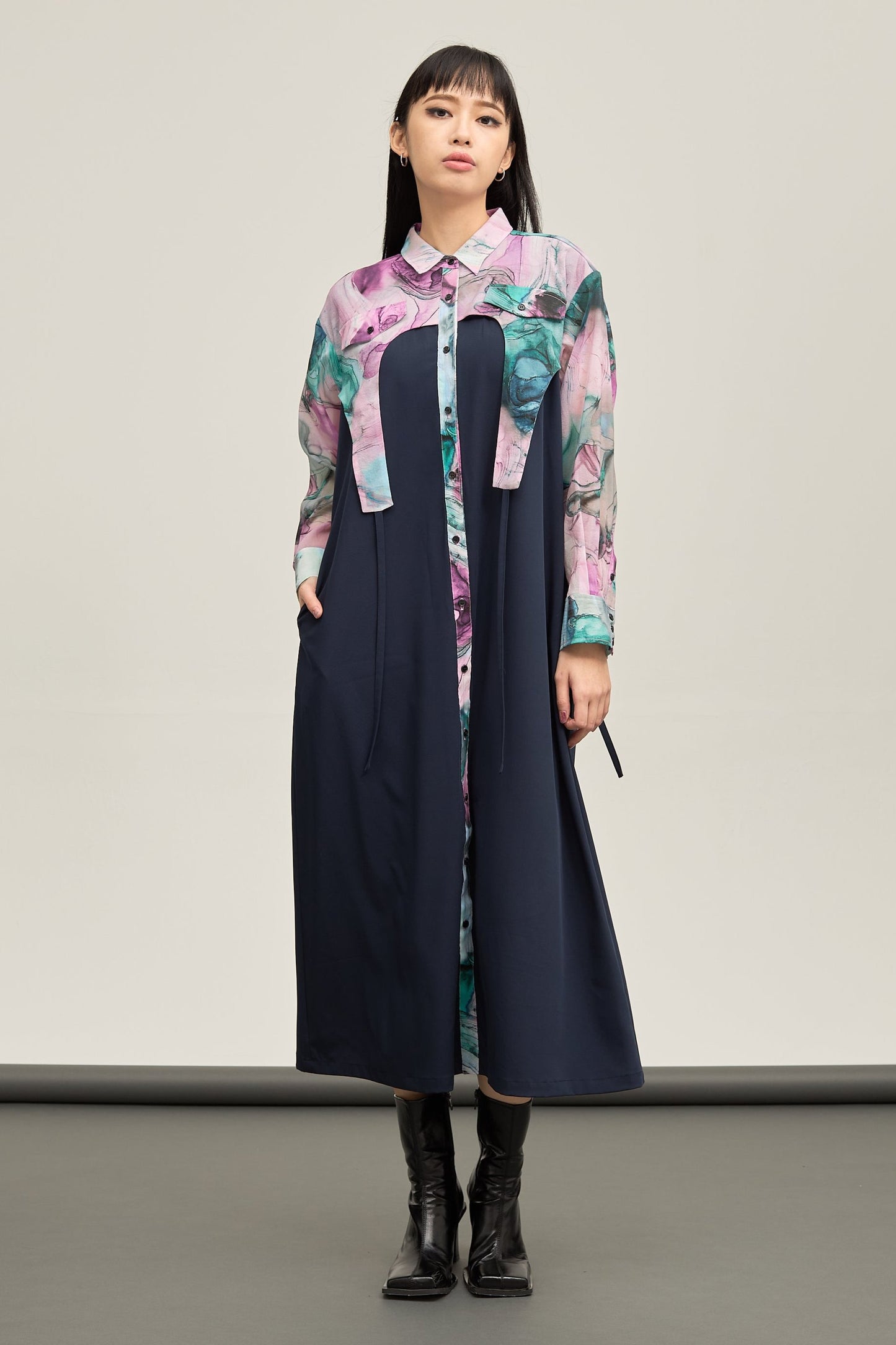 B'2nd別注 Marble paint hem one piece