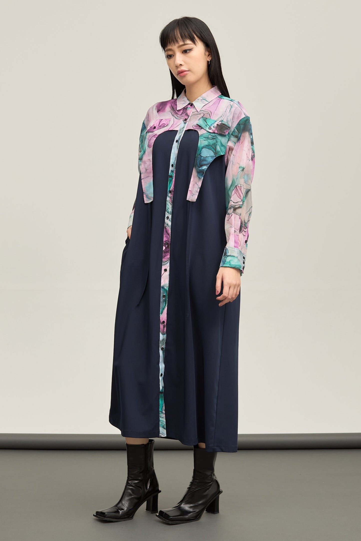 B'2nd別注 Marble paint hem one piece