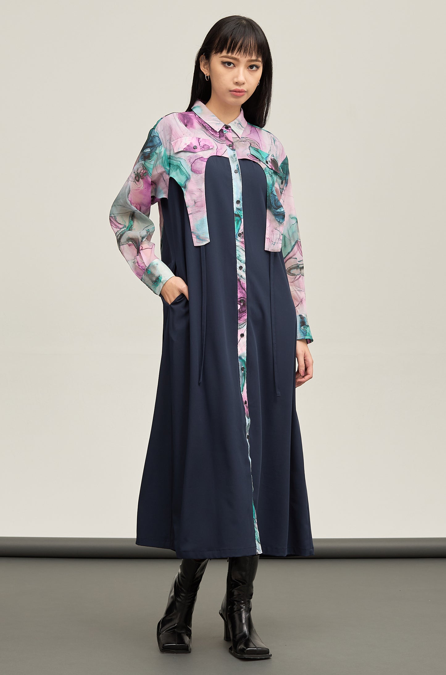 B'2nd別注 Marble paint hem one piece