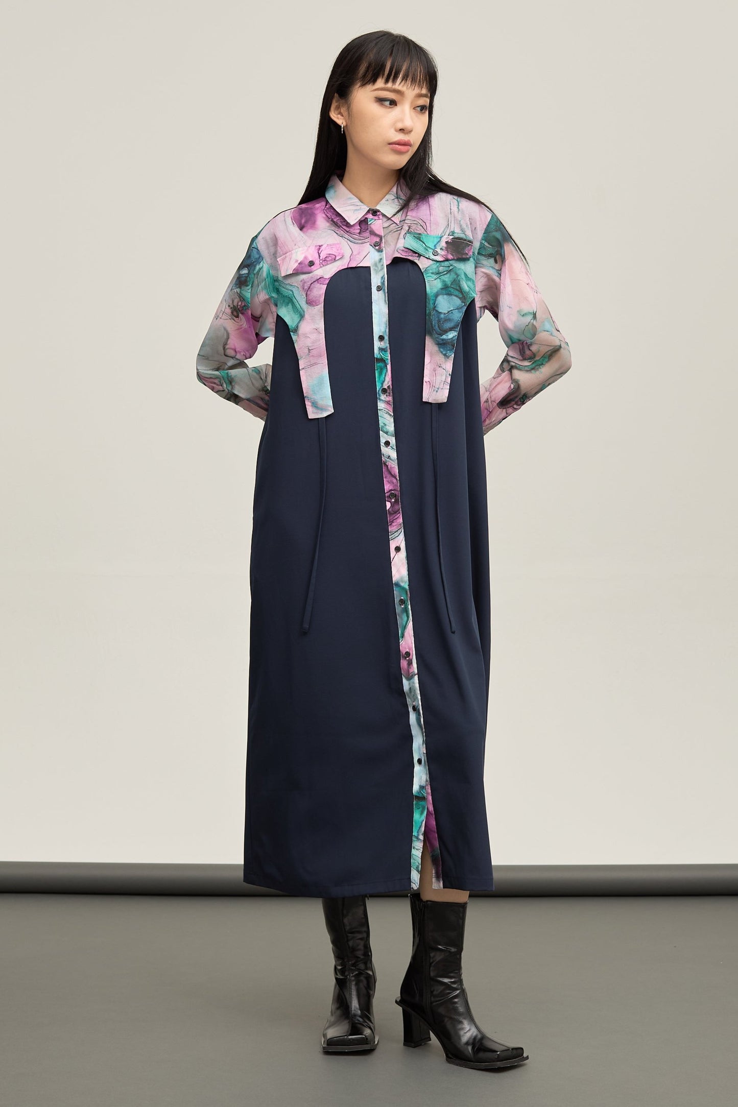 B'2nd別注 Marble paint hem one piece