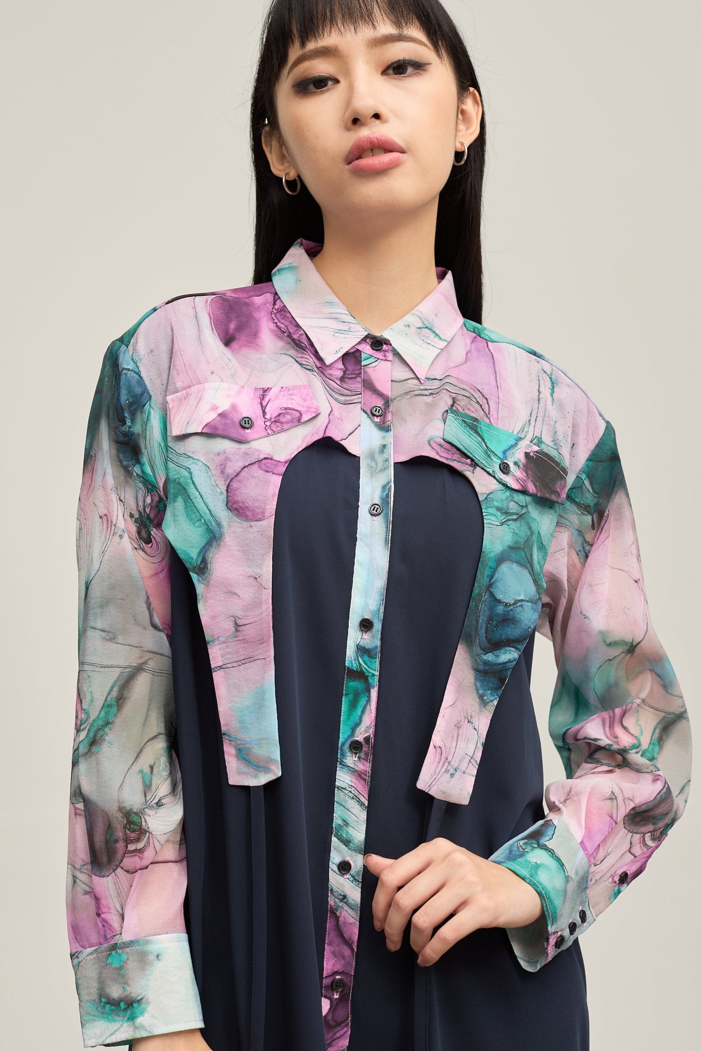 B'2nd別注 Marble paint hem one piece