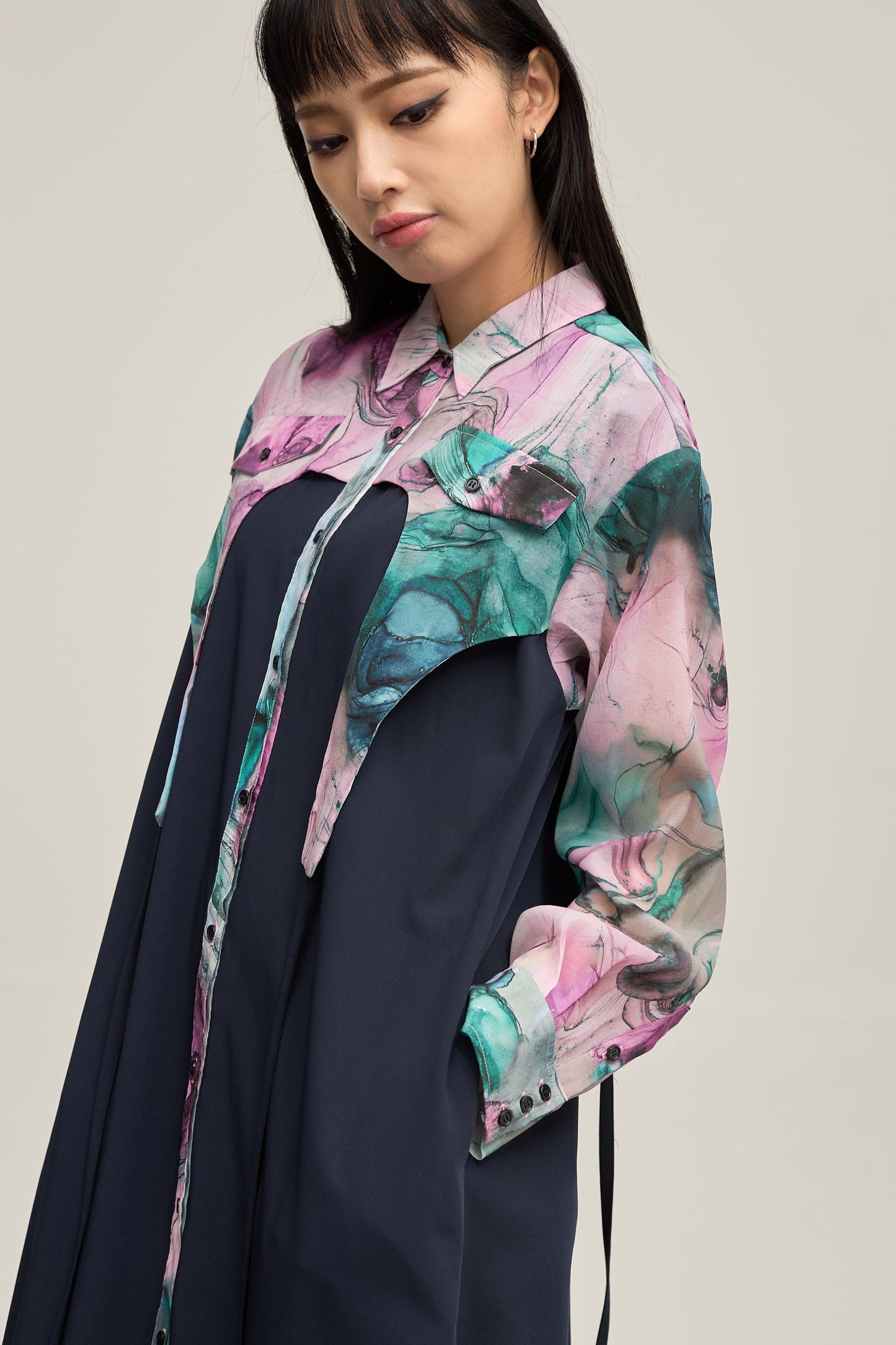 B'2nd別注 Marble paint hem one piece