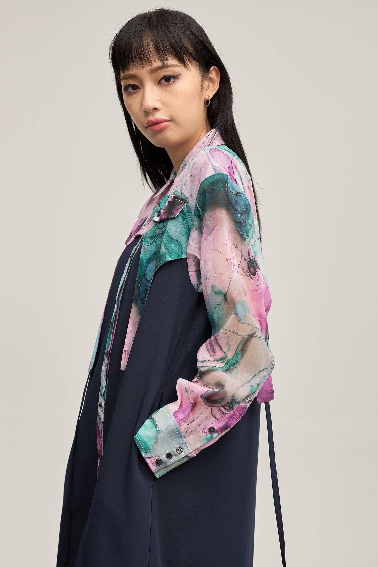 B'2nd別注 Marble paint hem one piece