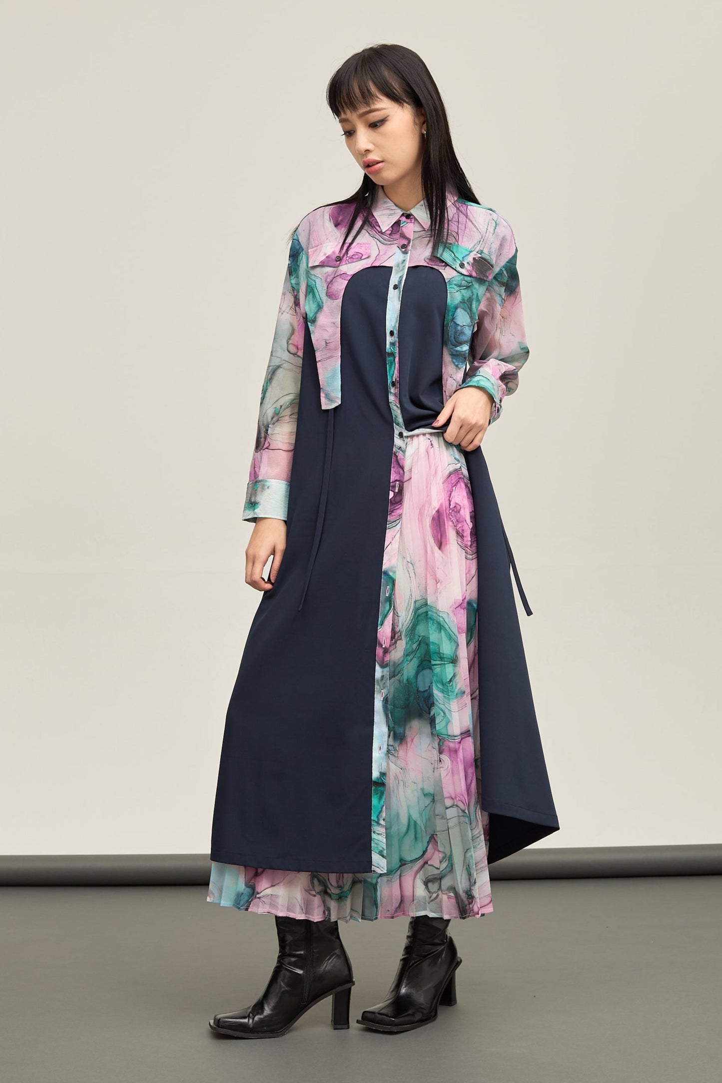 B'2nd別注 Marble paint hem one piece