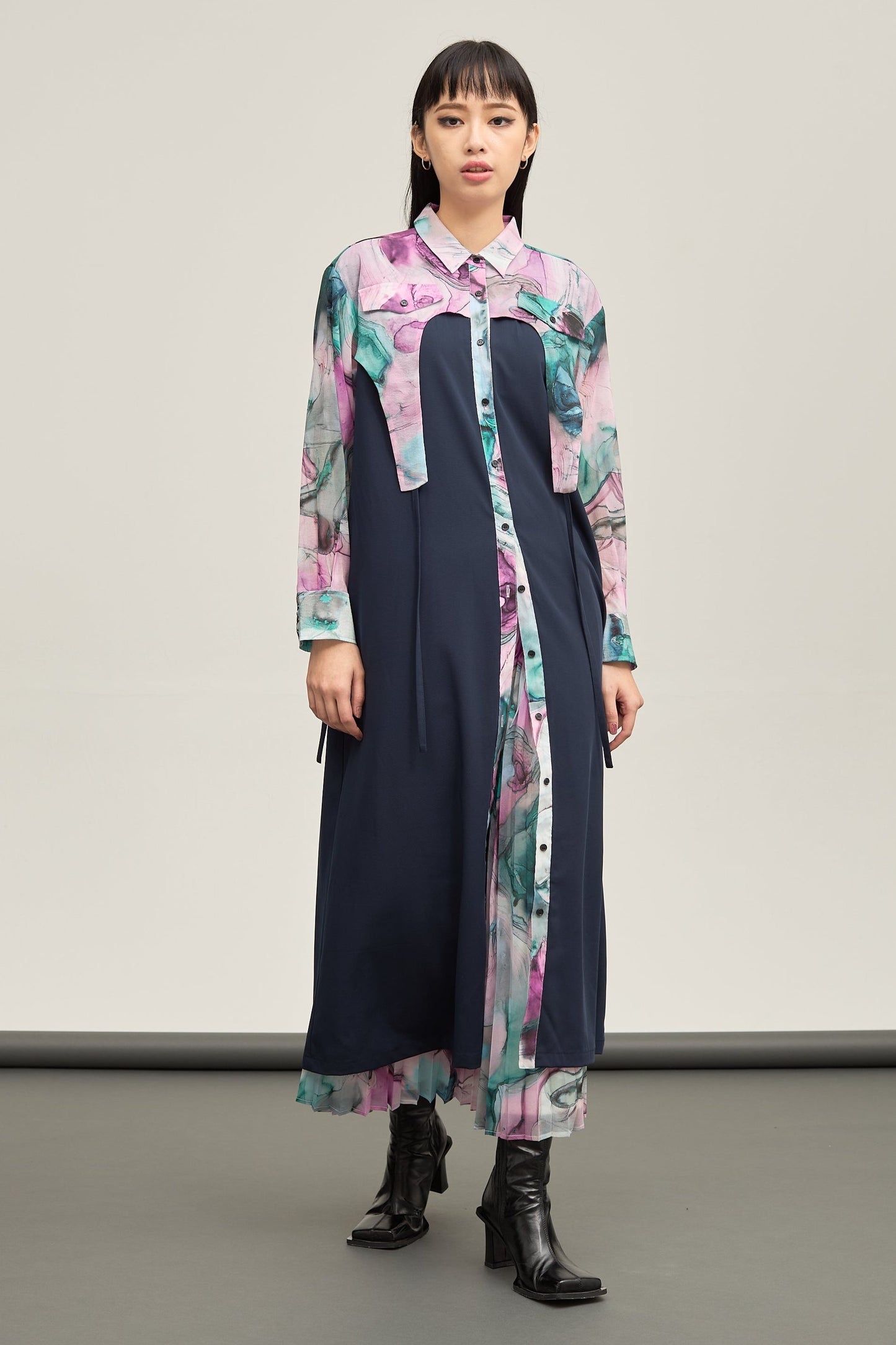 B'2nd別注 Marble paint hem one piece