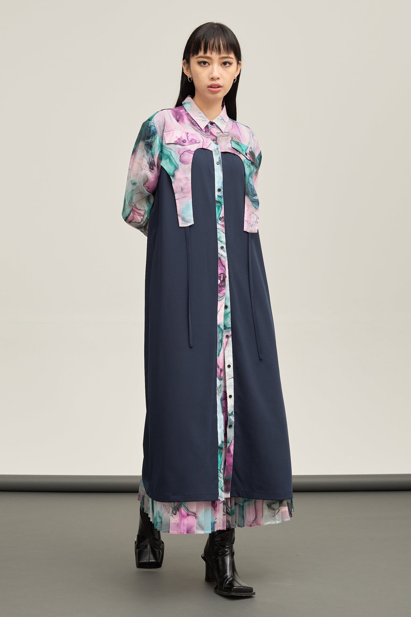 B'2nd別注 Marble paint hem one piece