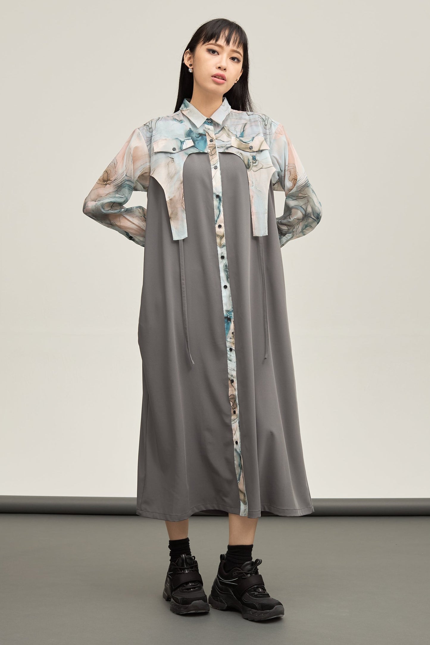 B'2nd別注 Marble paint hem one piece