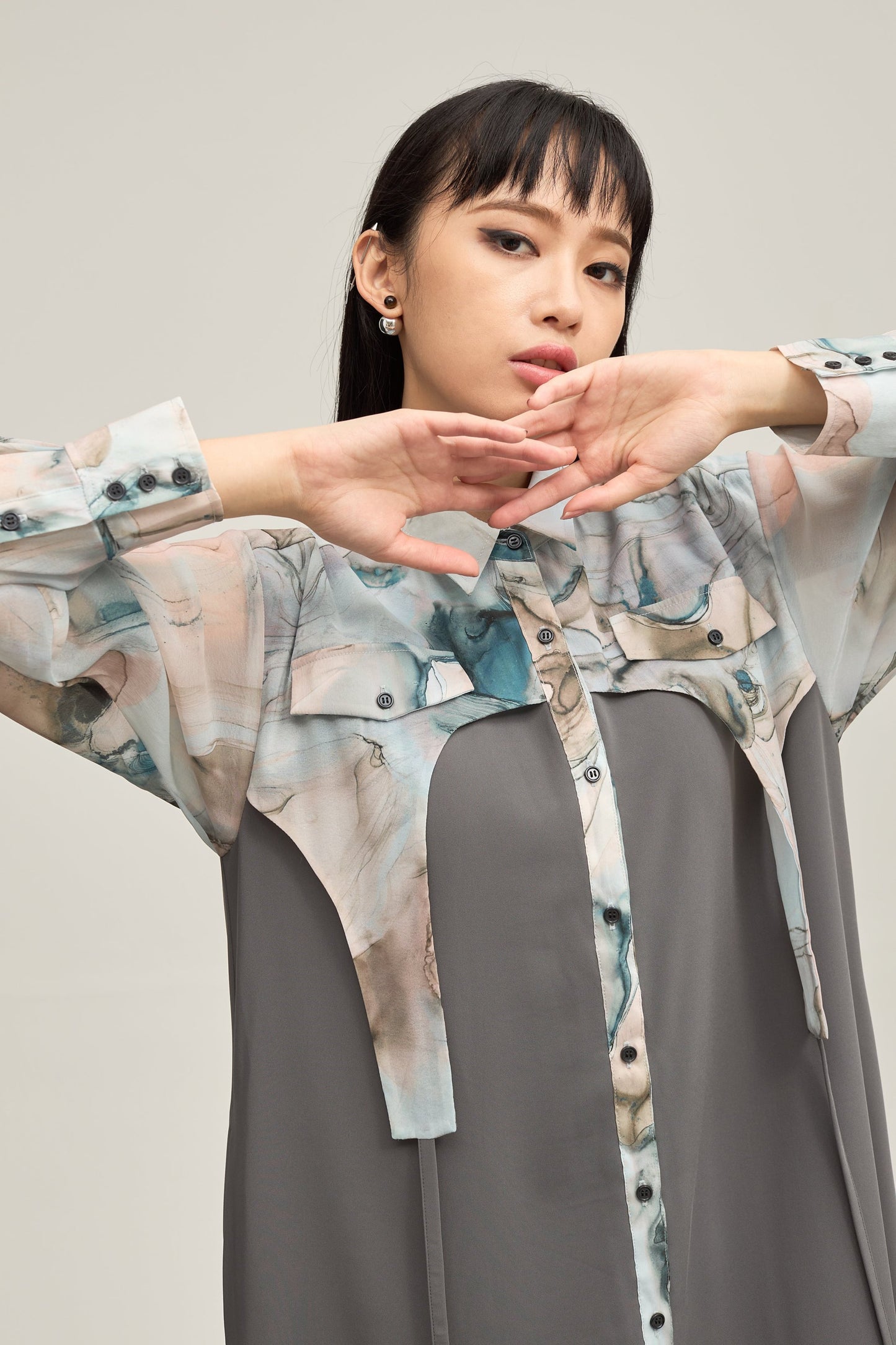 B'2nd別注 Marble paint hem one piece