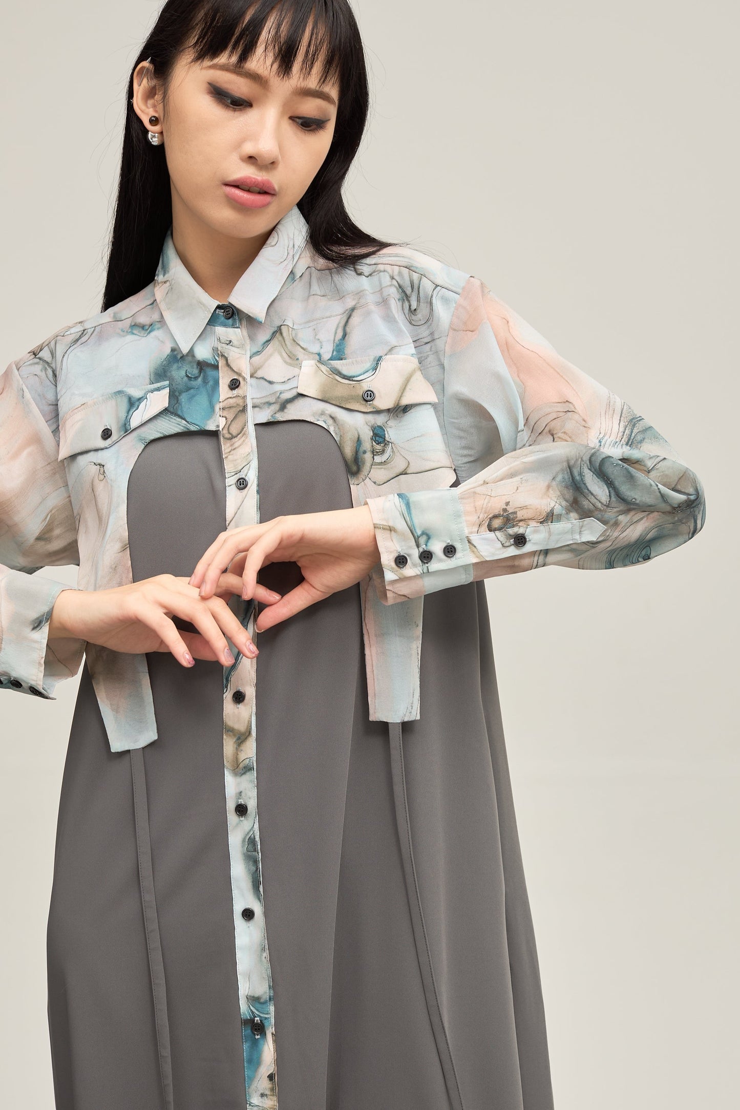 B'2nd別注 Marble paint hem one piece