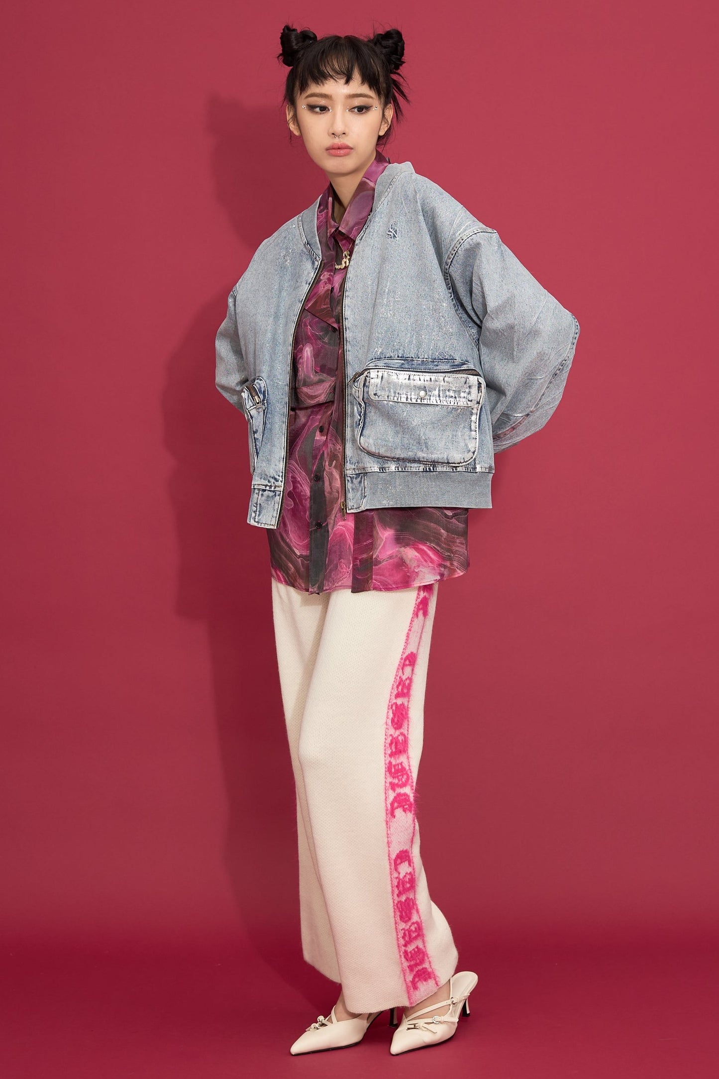 Sideline logo jacquard pants