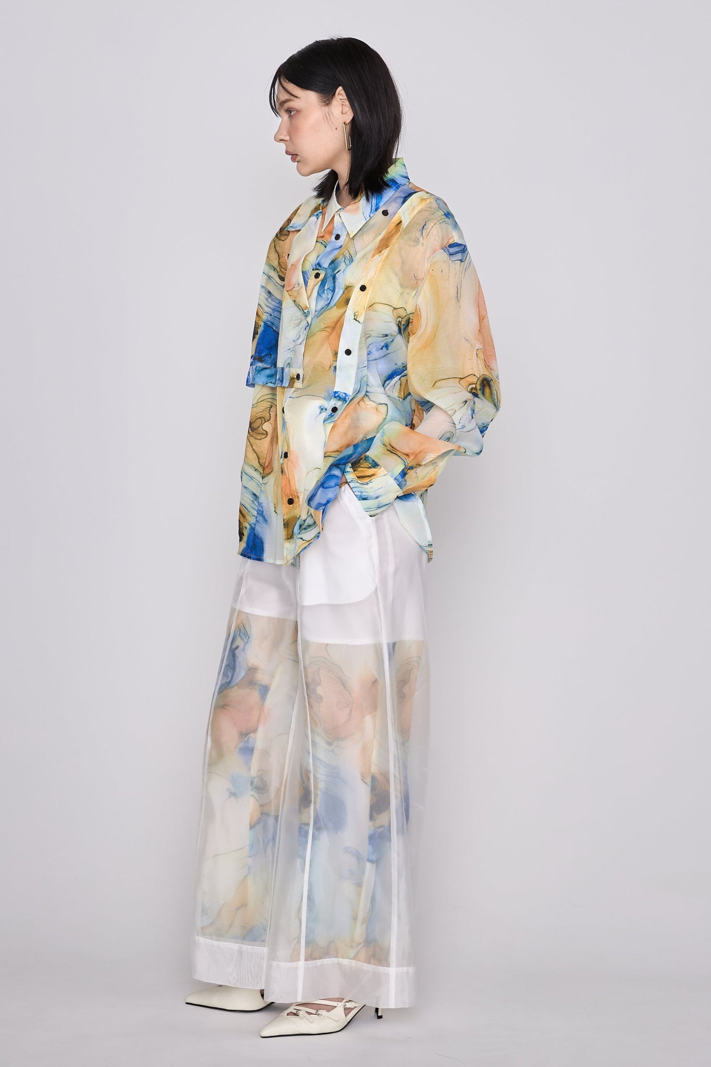 【在庫IN残2点】 Marble paint big shirt