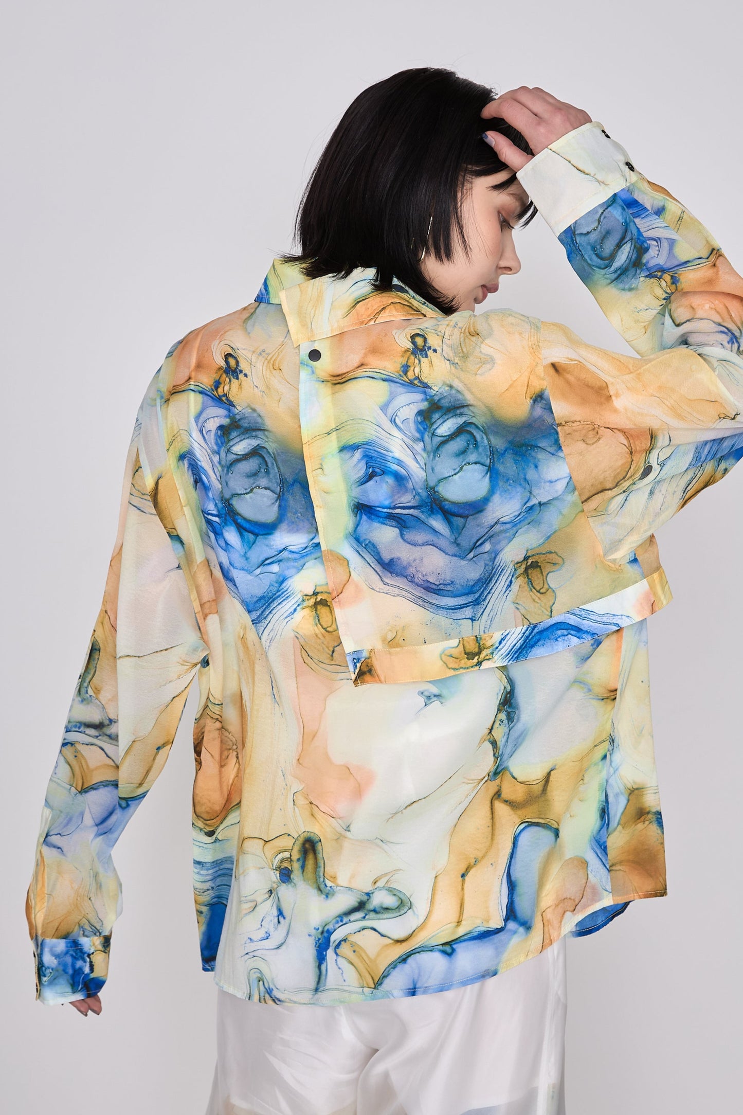 【在庫IN残2点】 Marble paint big shirt