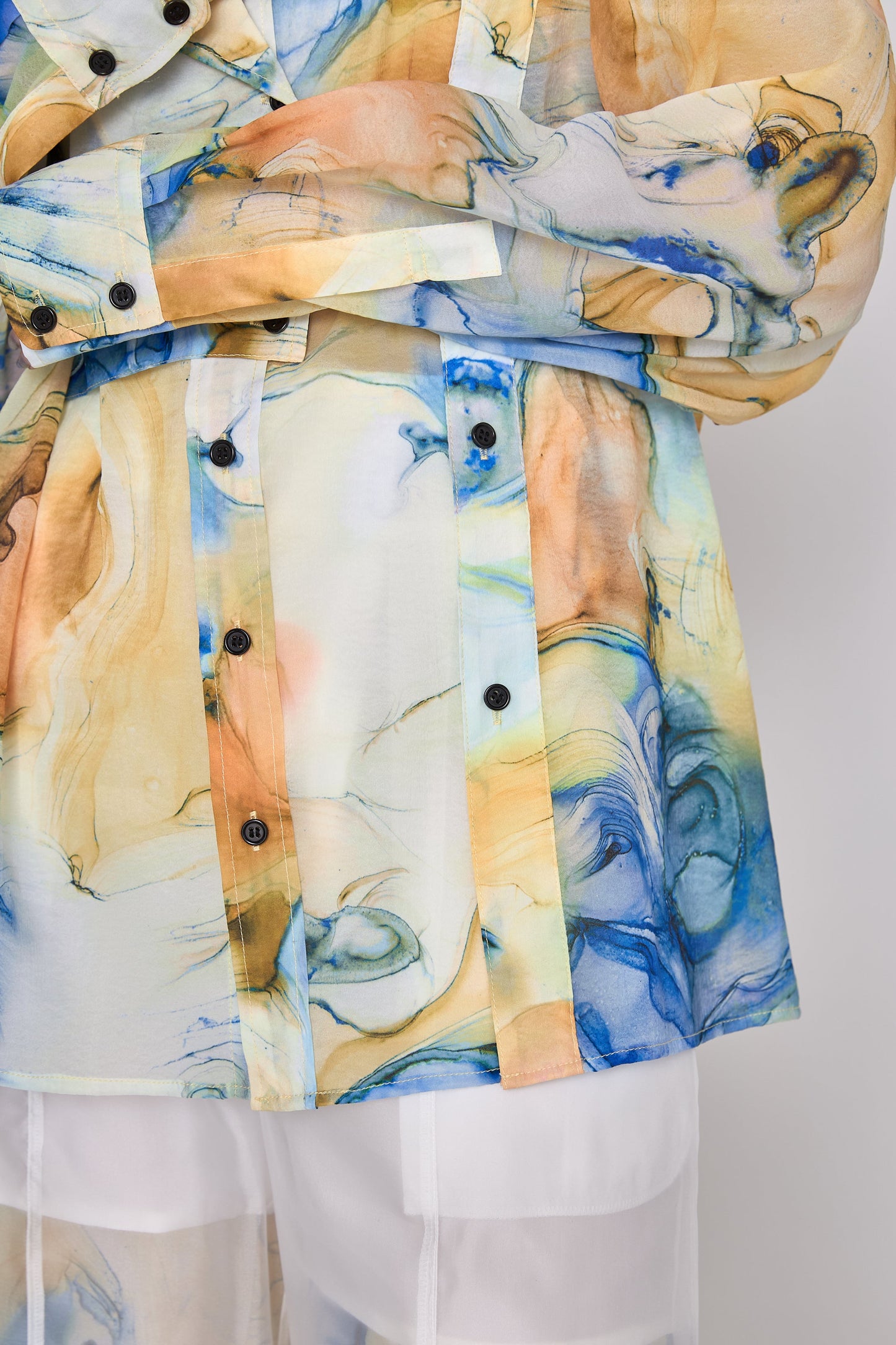 【在庫IN残2点】 Marble paint big shirt