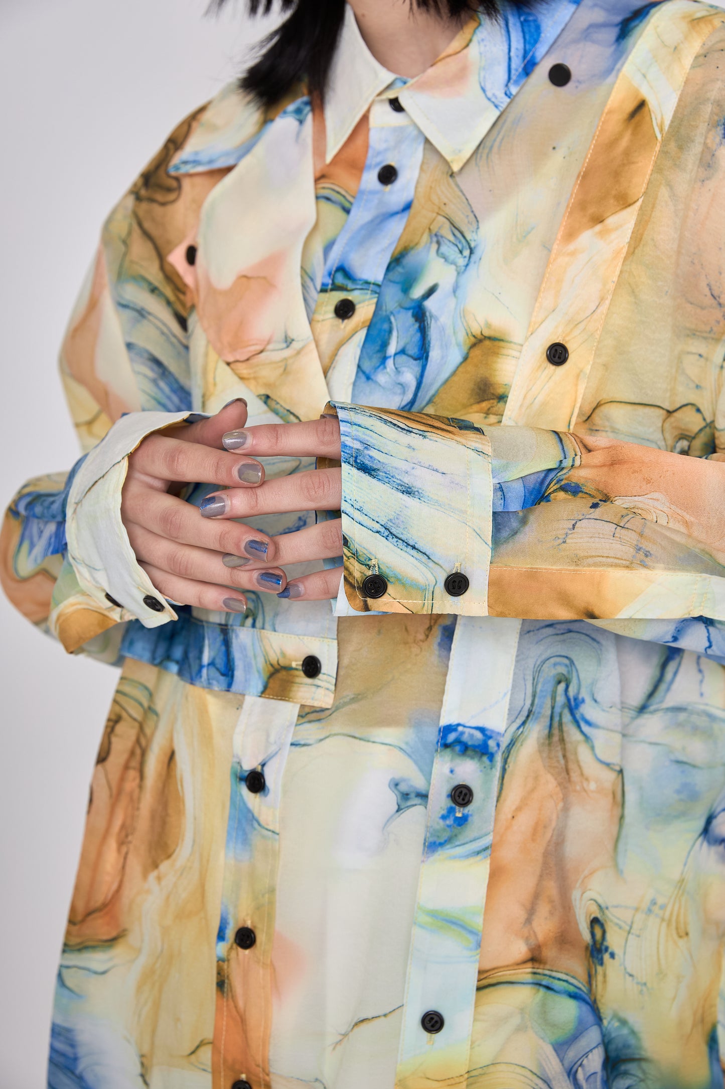 【在庫IN残2点】 Marble paint big shirt