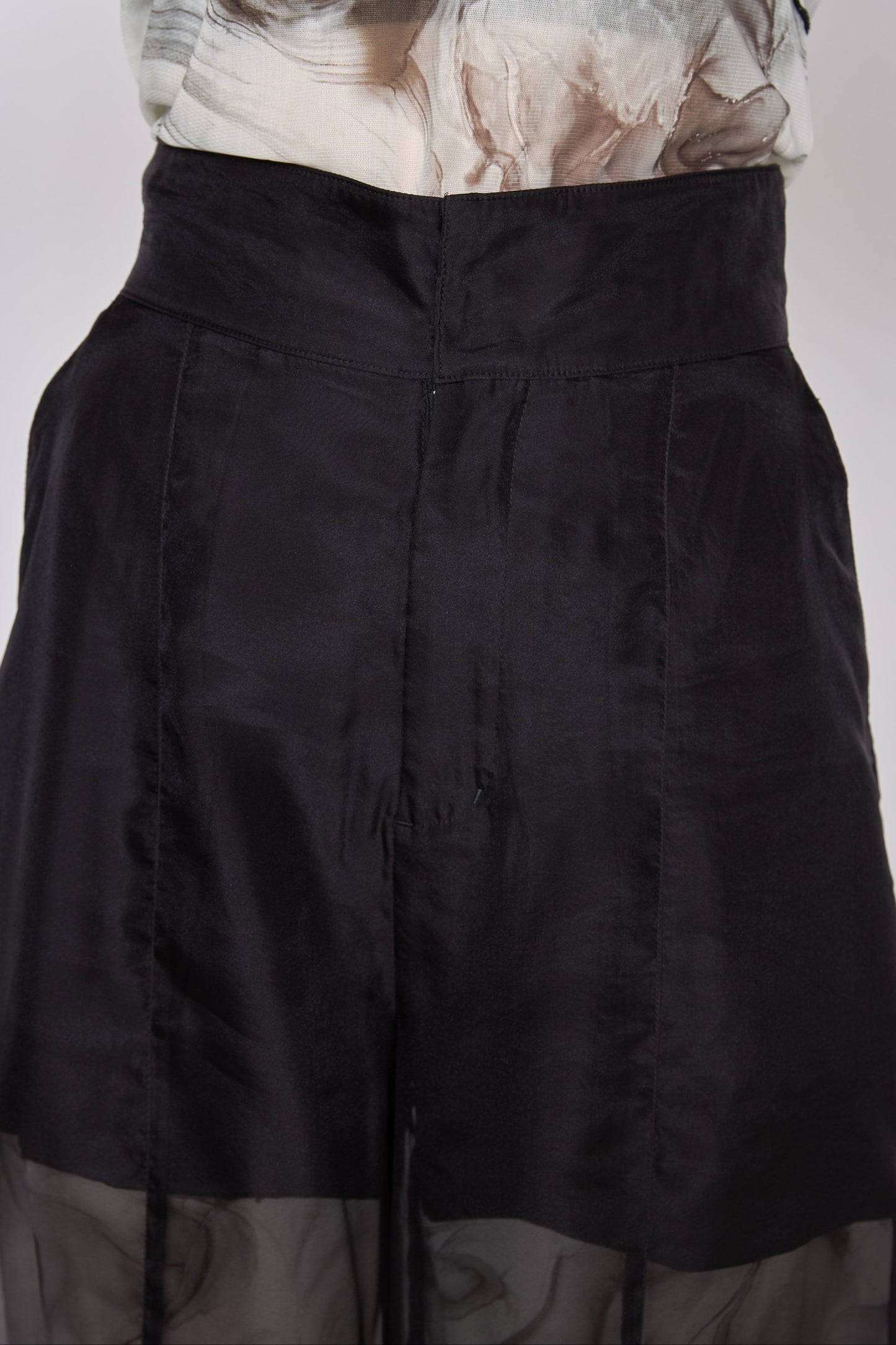 Marble paint sheer wide pants