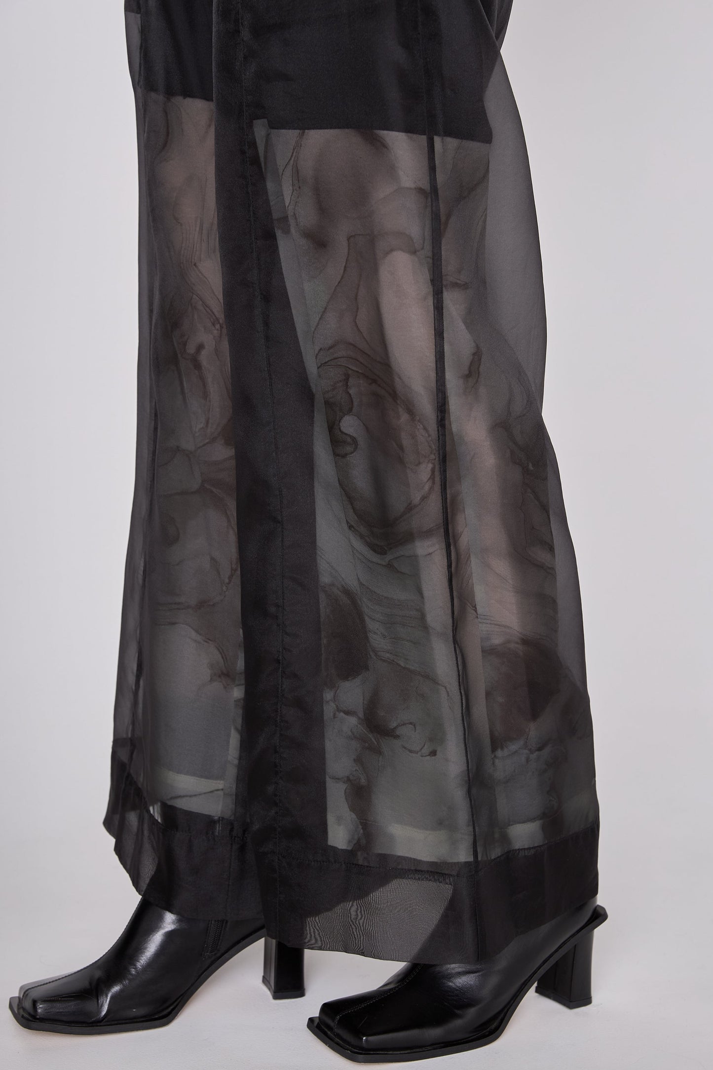 Marble paint sheer wide pants