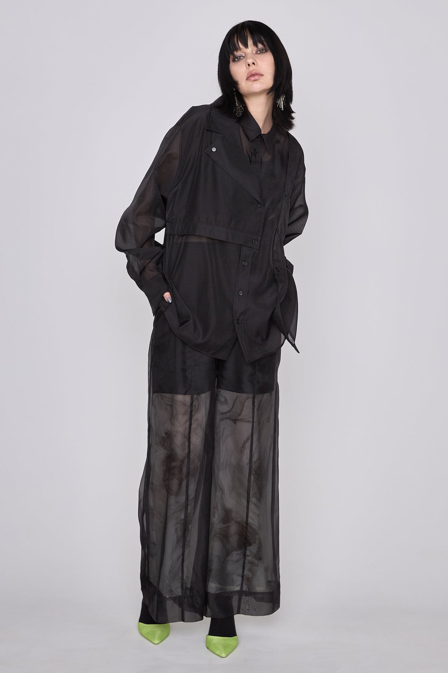 【在庫IN残2点】 Marble paint big shirt