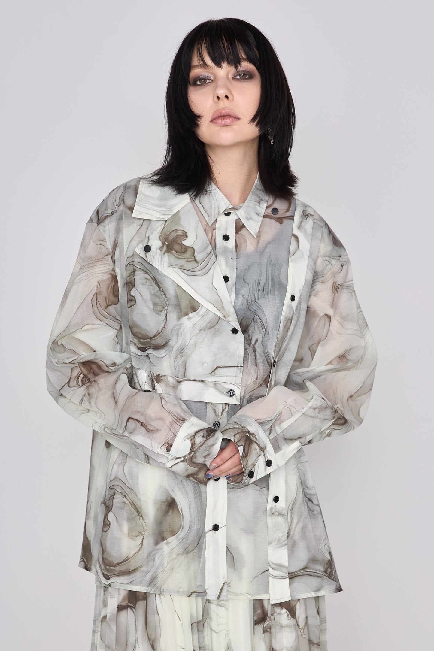 Marble paint big shirt