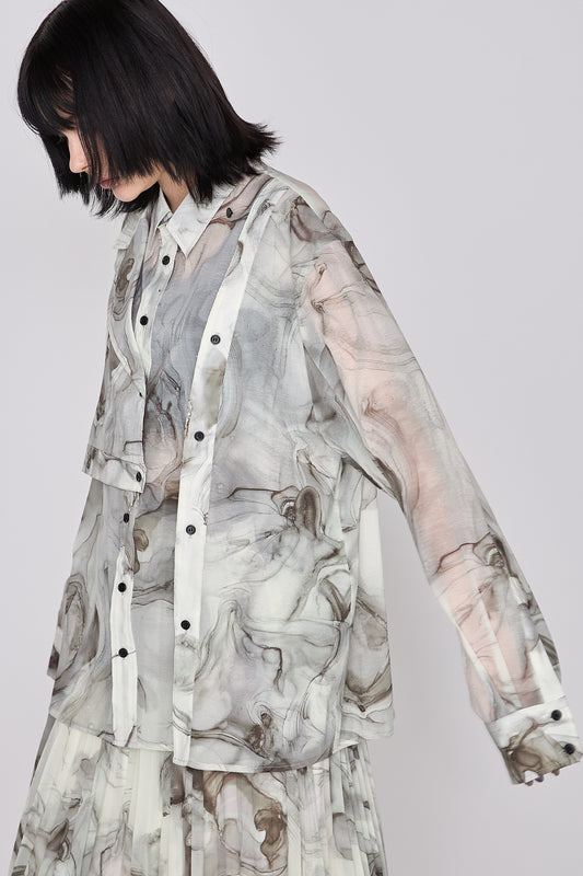 Marble paint big shirt