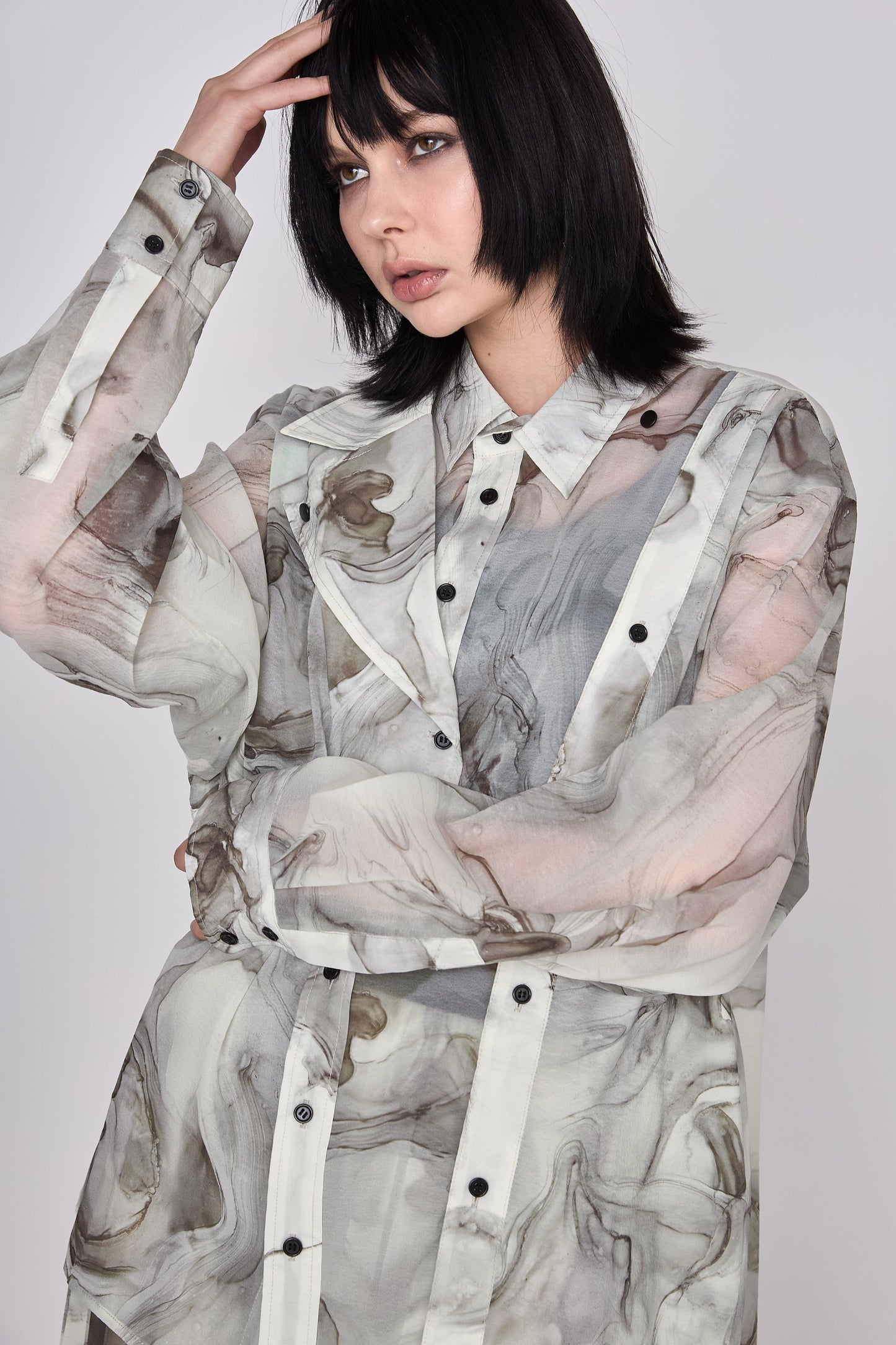 Marble paint big shirt