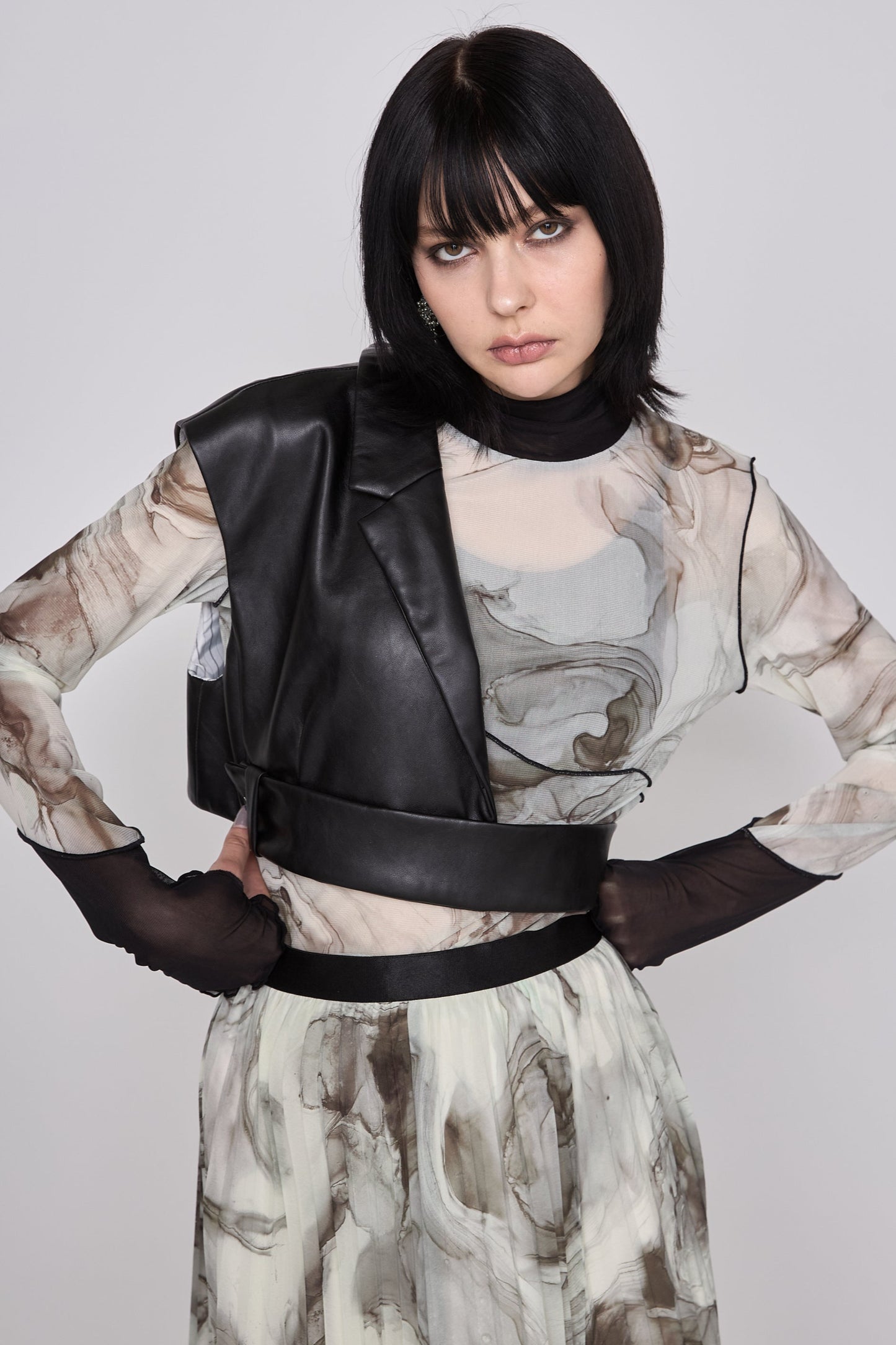 Asymmetric tailored bustier