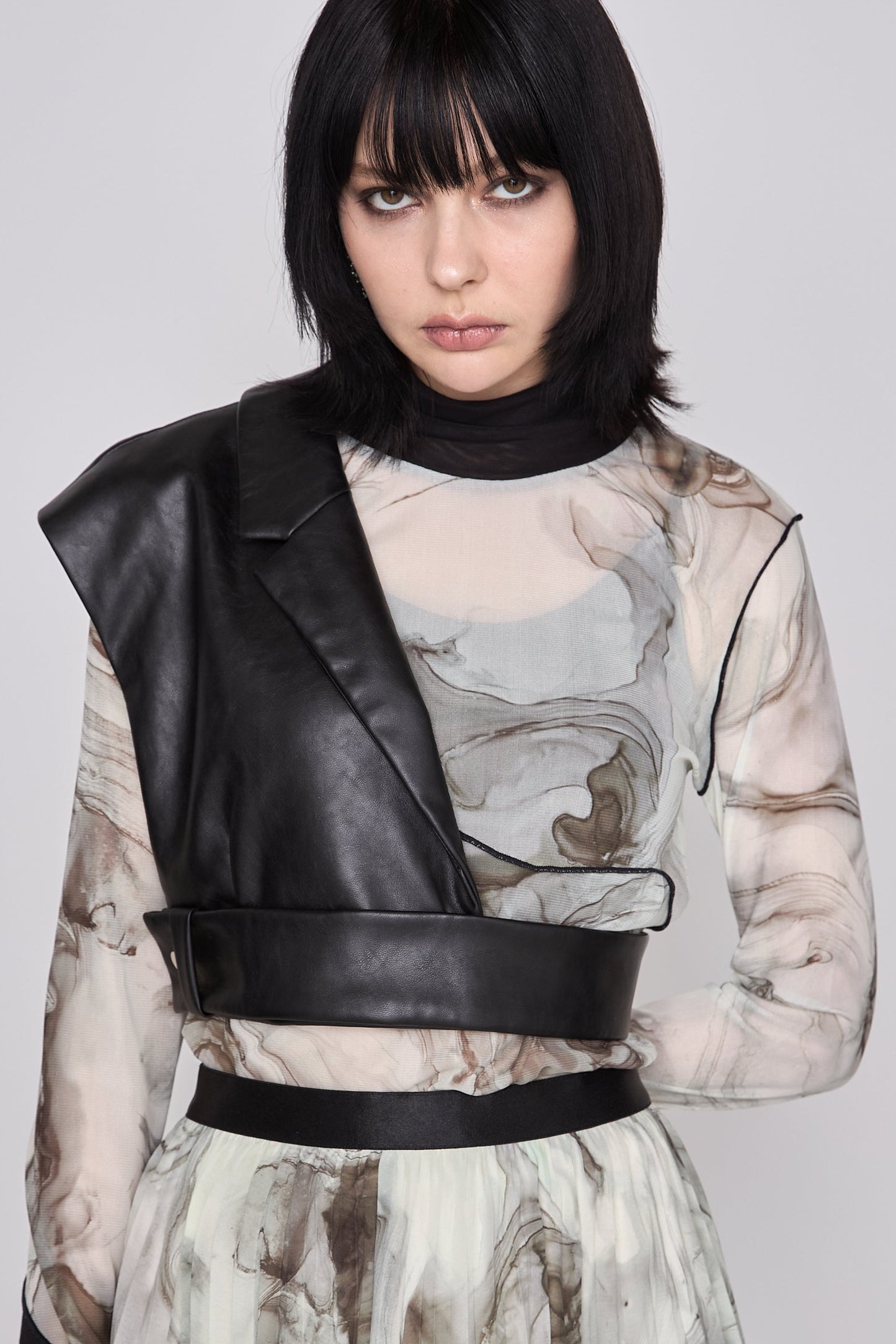 Asymmetric tailored bustier