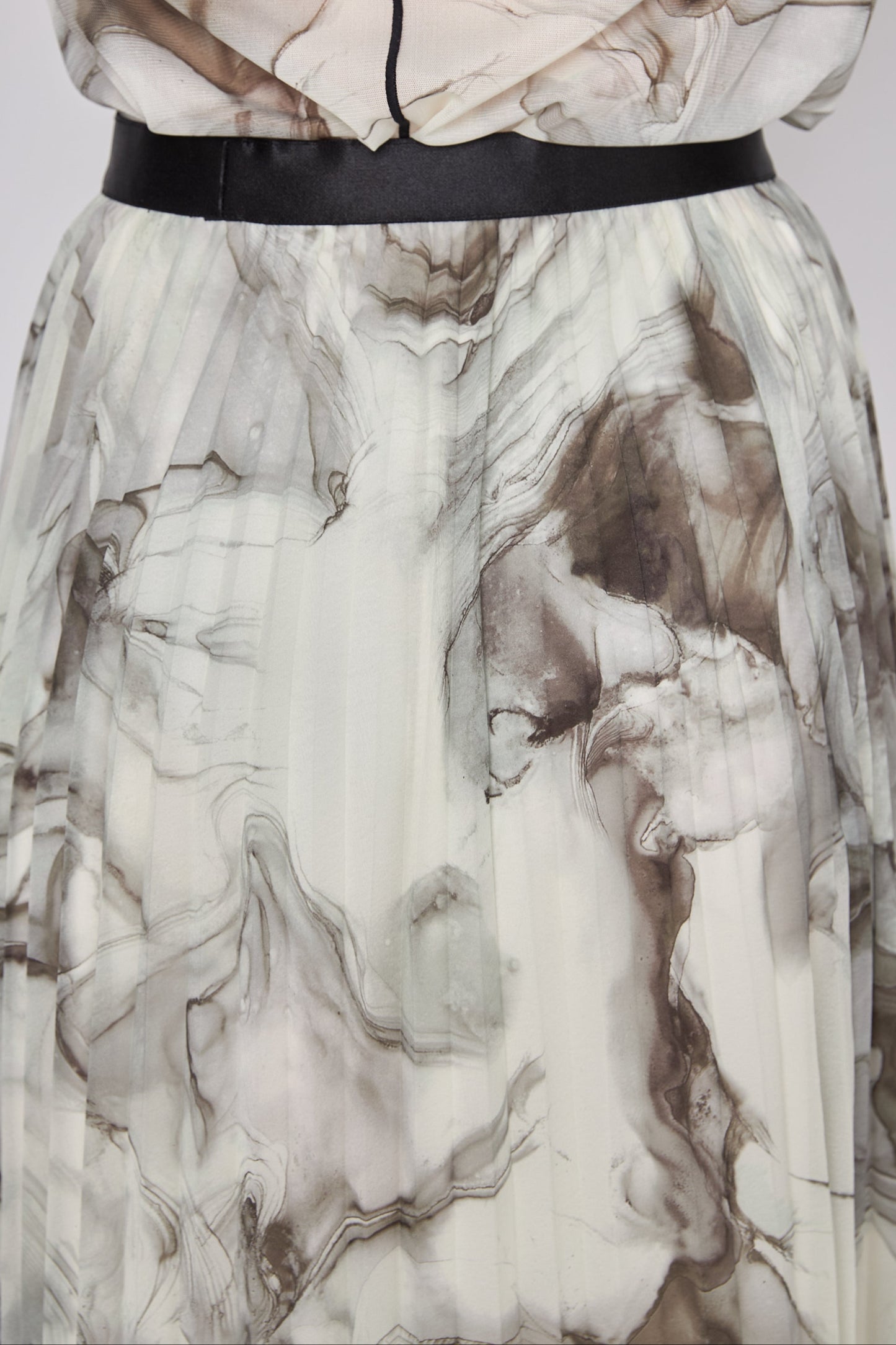 Marble paint pleated skirt