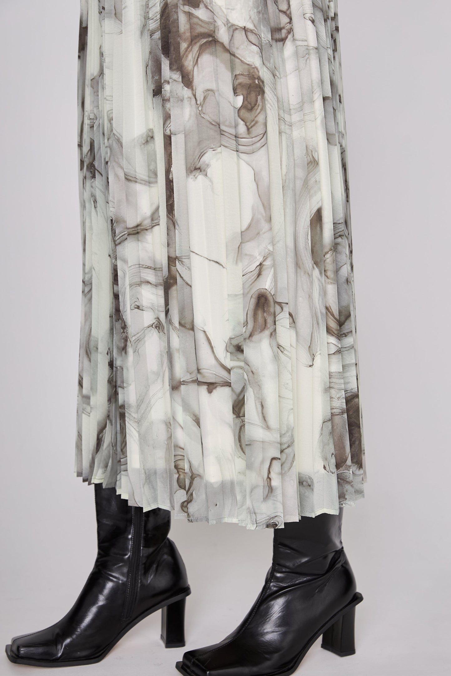 Marble paint pleated skirt