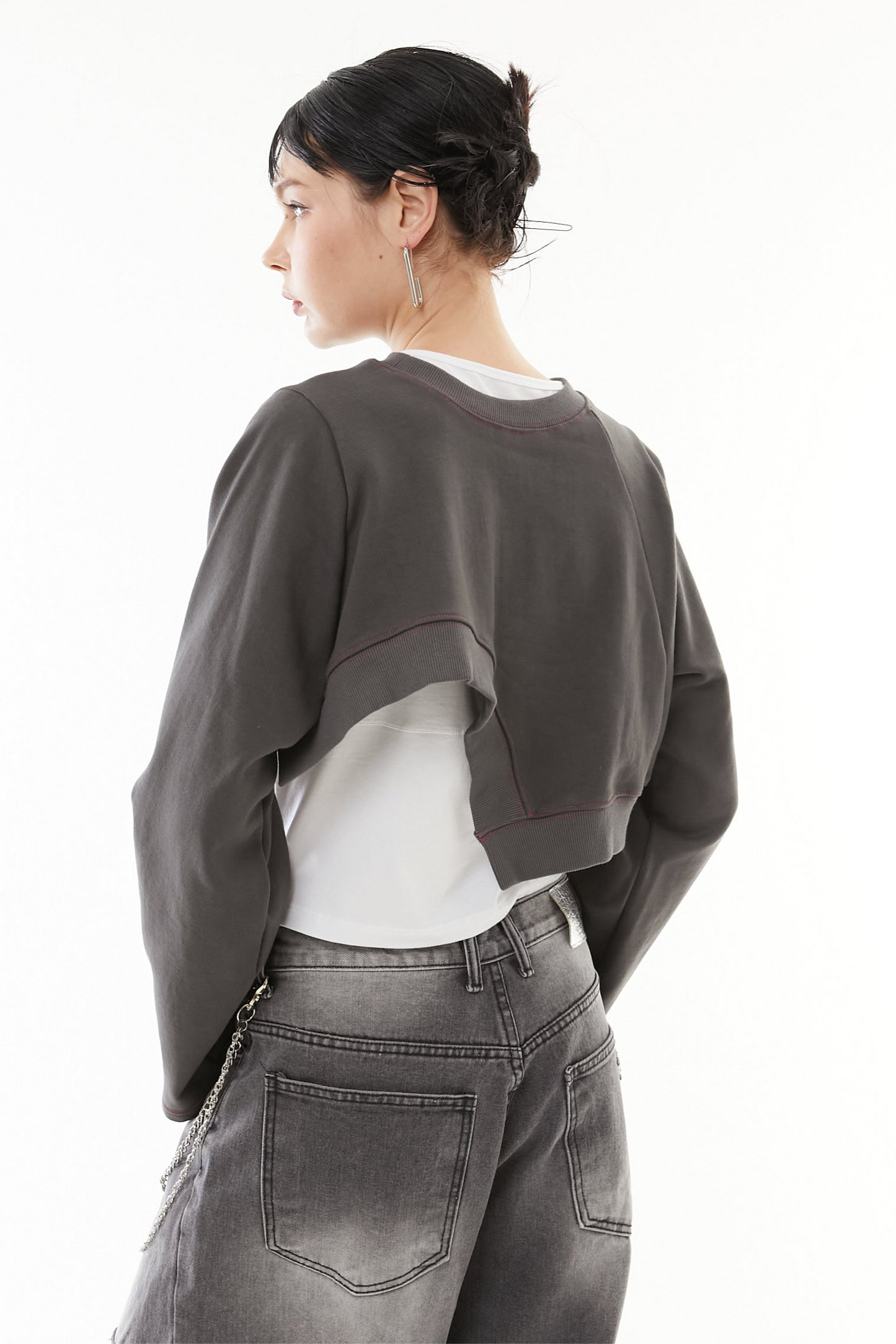 Asymmetric hem short tops