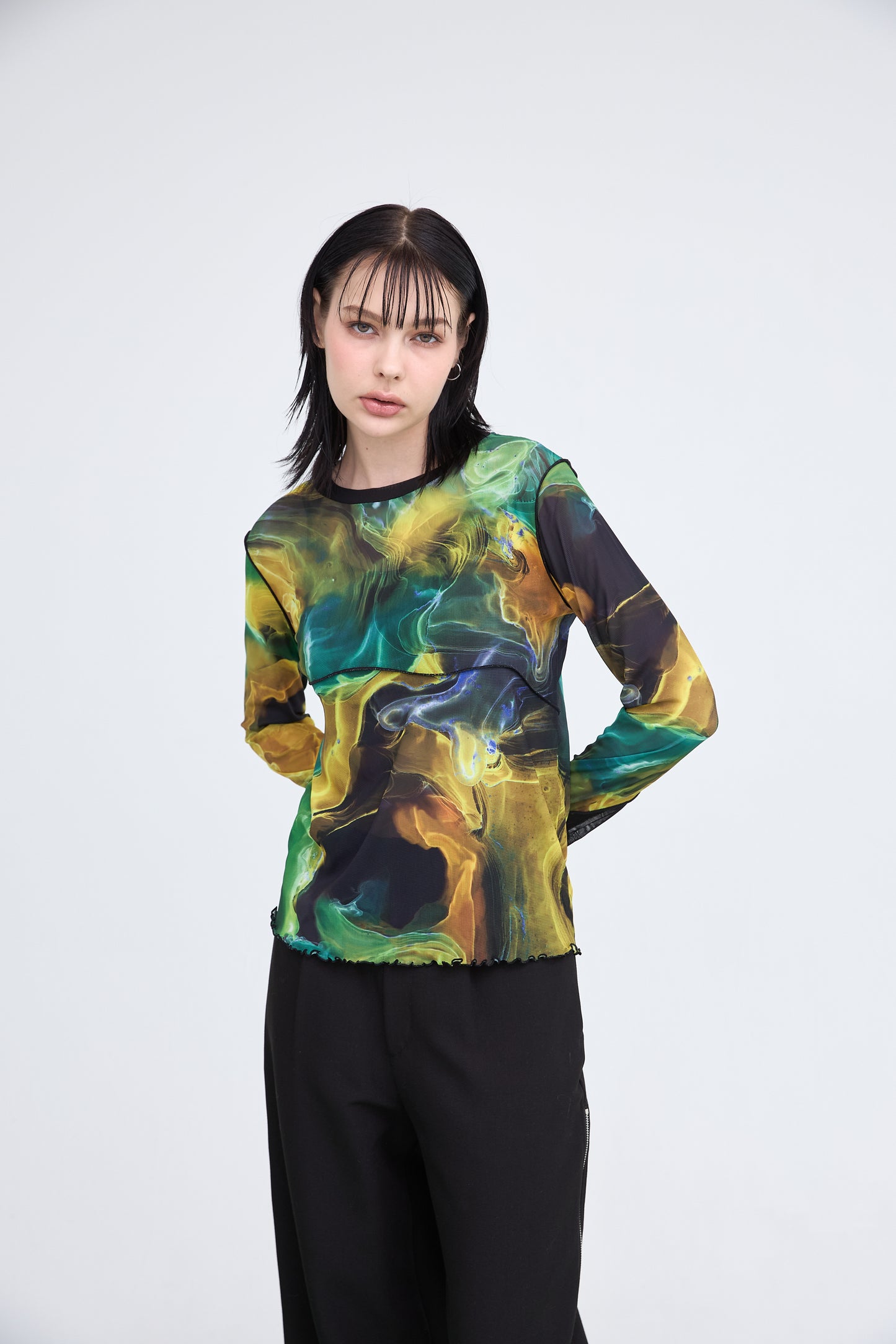 B'2nd別注 Marble Paint Mellow Crew Tops