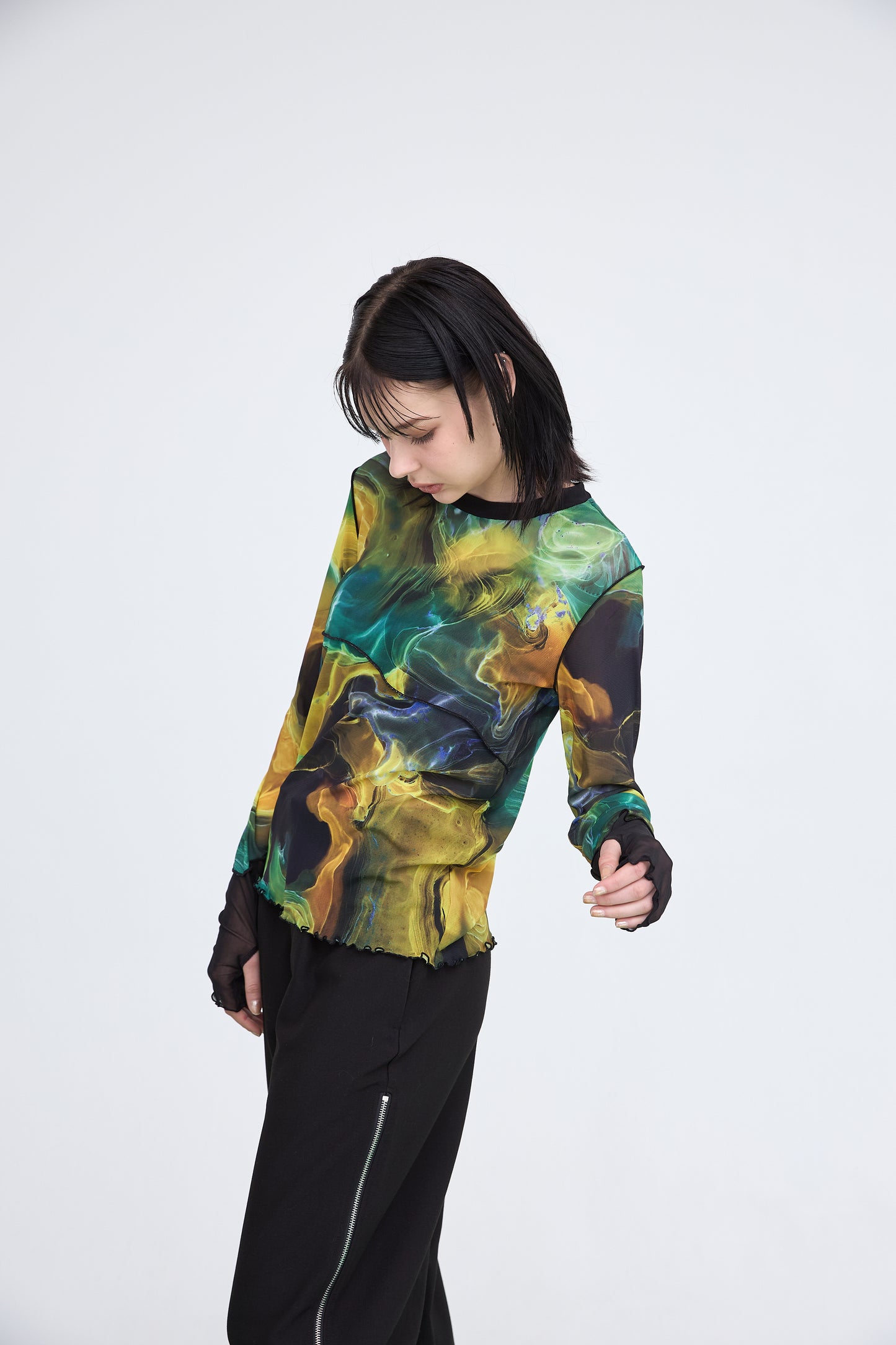 B'2nd別注 Marble Paint Mellow Crew Tops