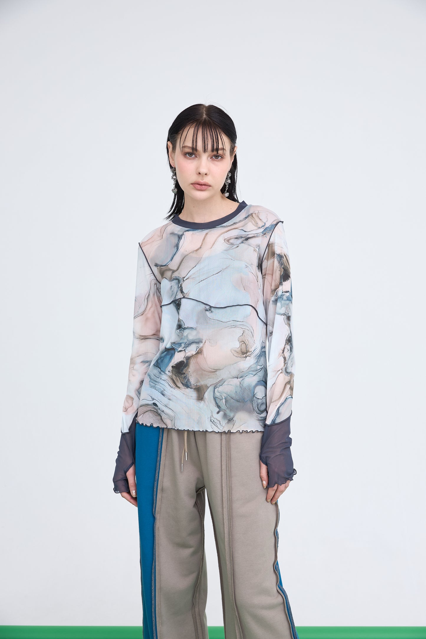 B'2nd別注 Marble Paint Mellow Crew Tops