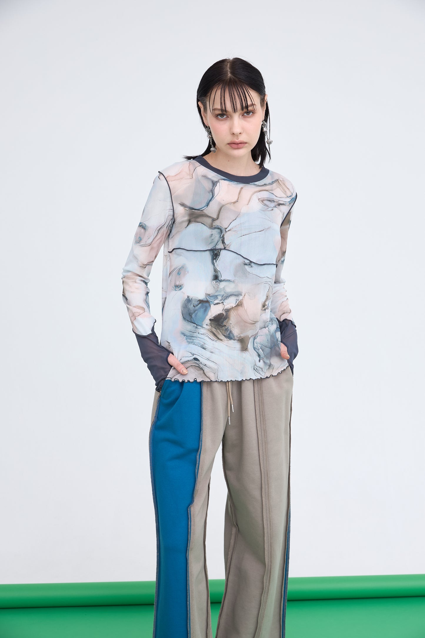 B'2nd別注 Marble Paint Mellow Crew Tops