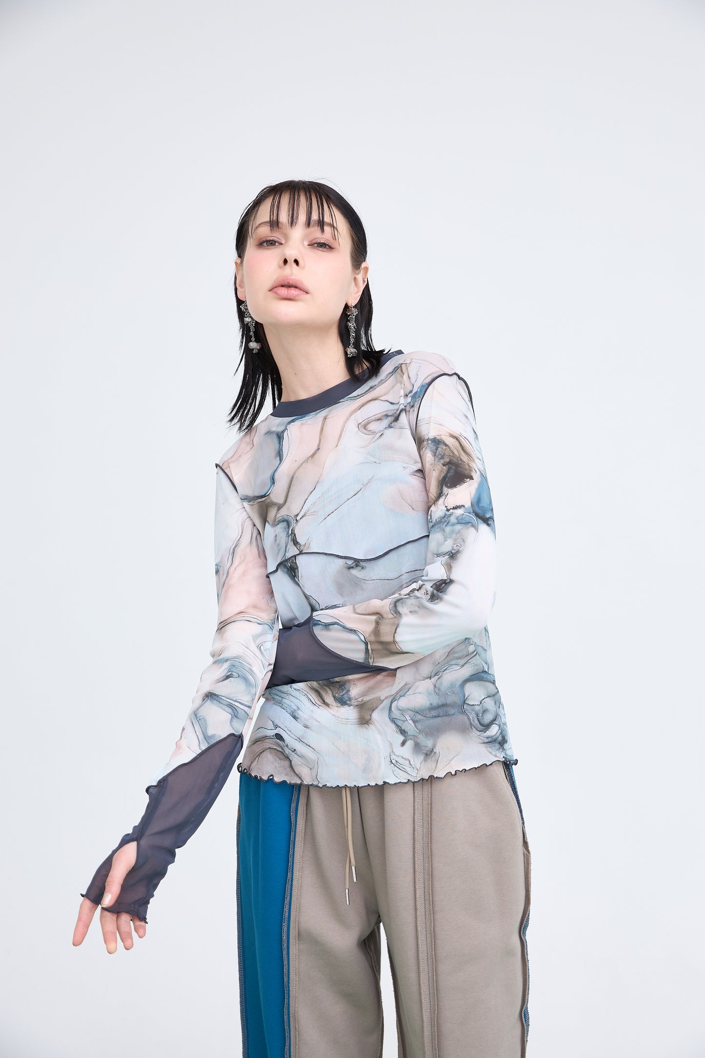 B'2nd別注 Marble Paint Mellow Crew Tops