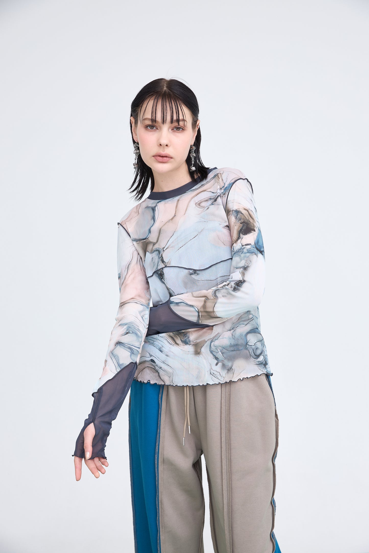 B'2nd別注 Marble Paint Mellow Crew Tops