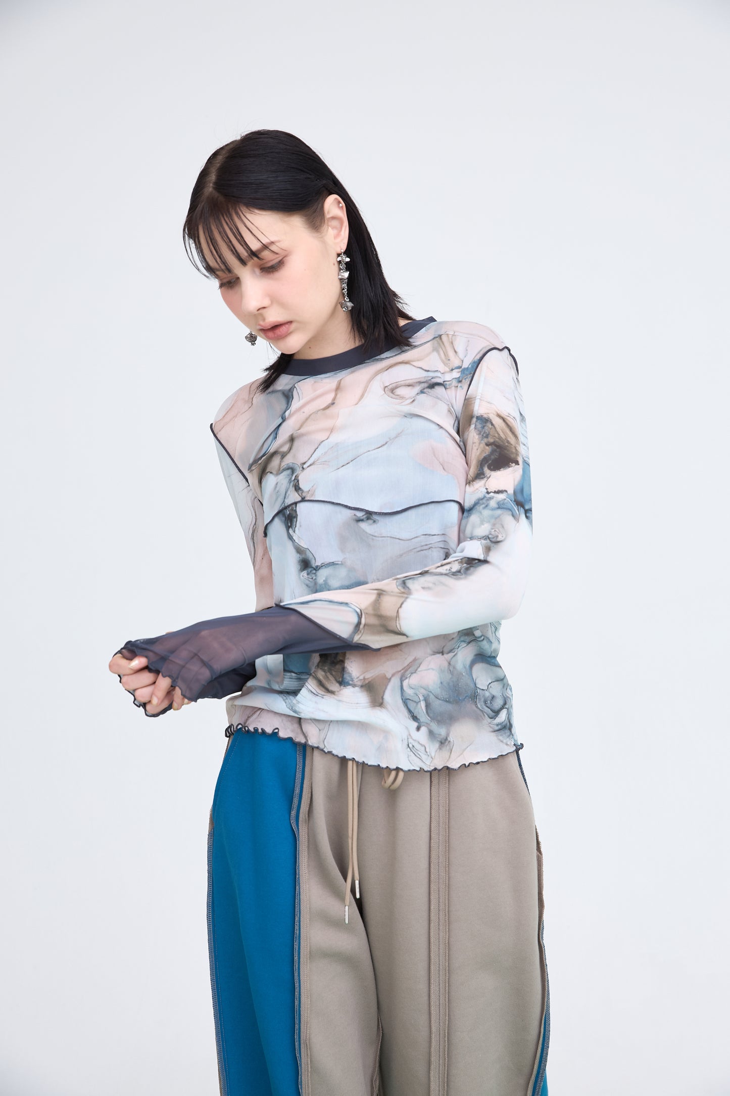 B'2nd別注 Marble Paint Mellow Crew Tops