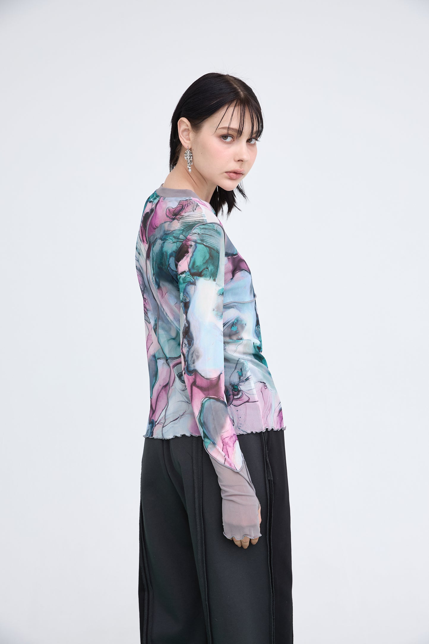 B'2nd別注 Marble Paint Mellow Crew Tops