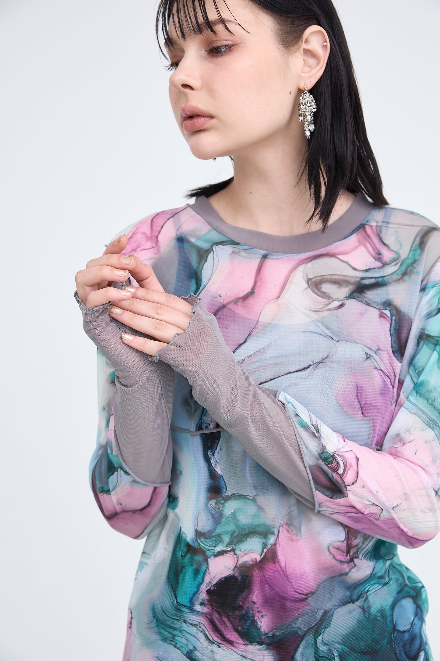 B'2nd別注 Marble Paint Mellow Crew Tops