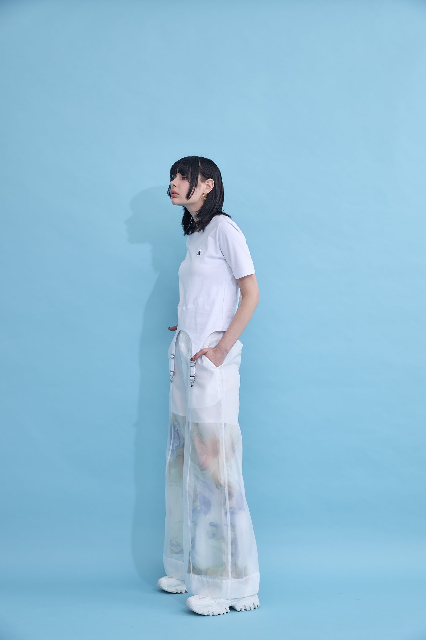 【OUTLET】Irregular hem logo T-shirt