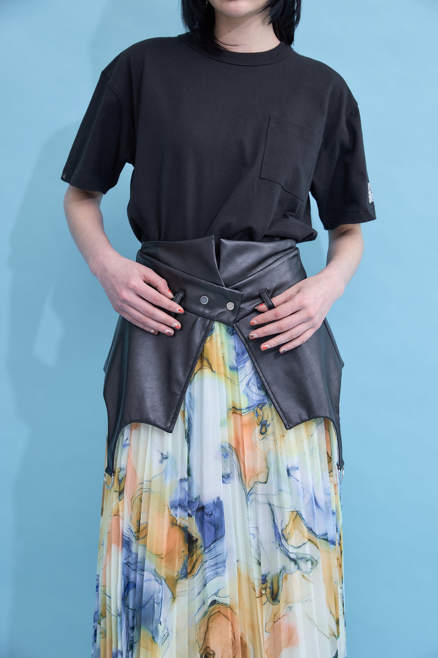 W name pocket over T-shirt