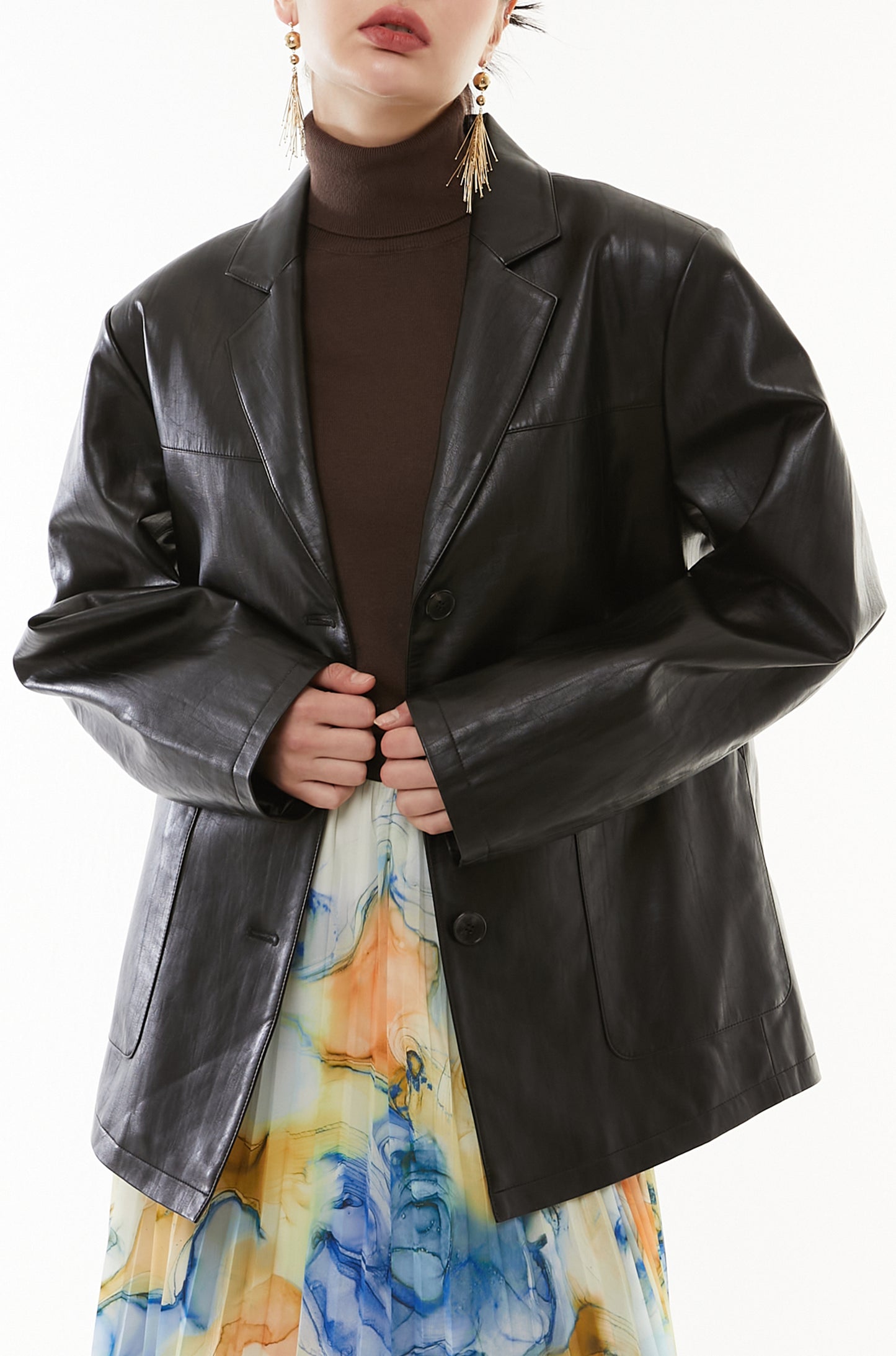 【10月】Soft faux leather jacket
