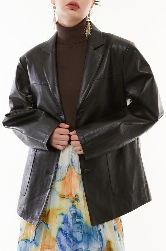 【残1点】Soft faux leather jacket