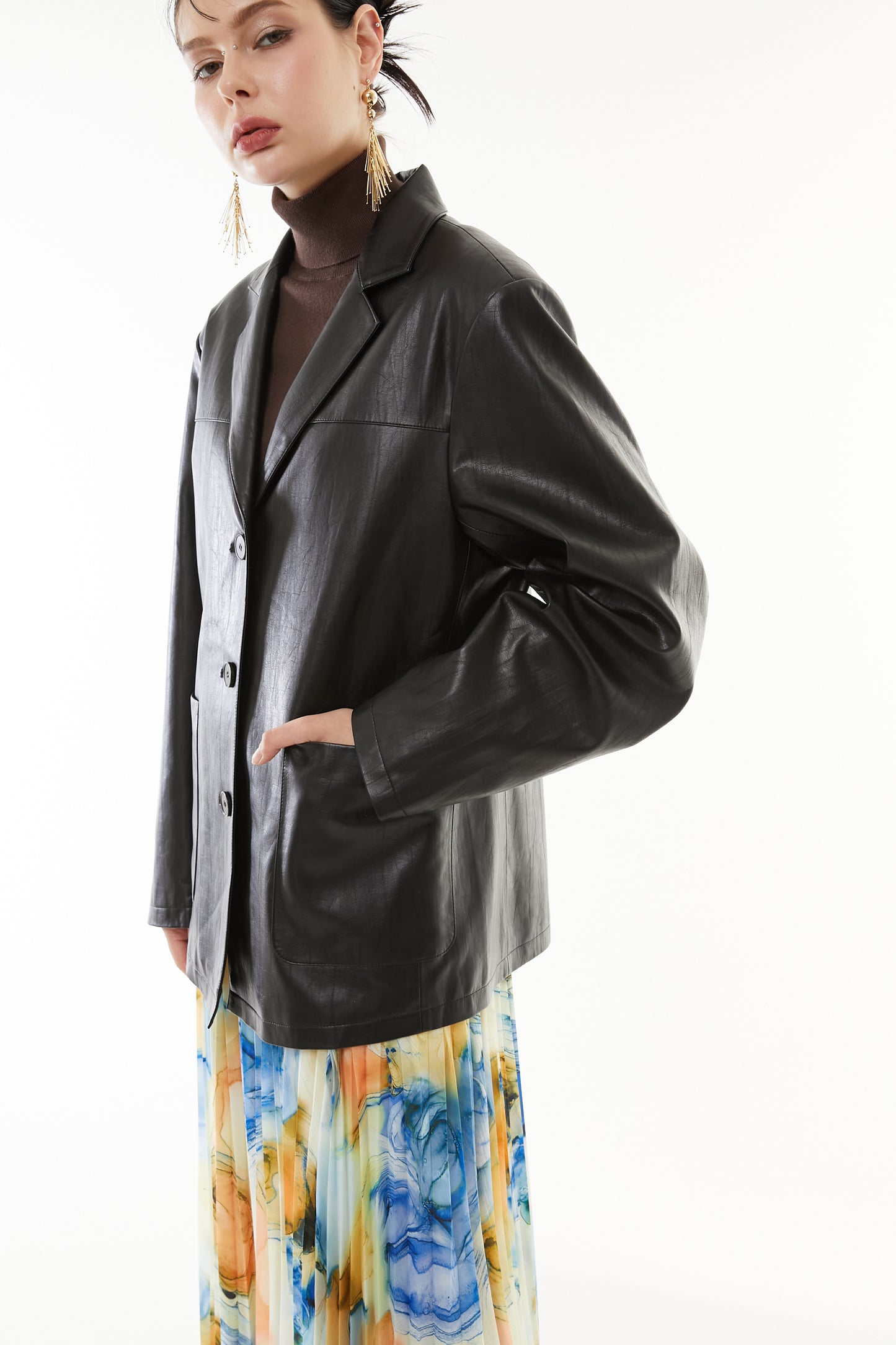 【10月】Soft faux leather jacket