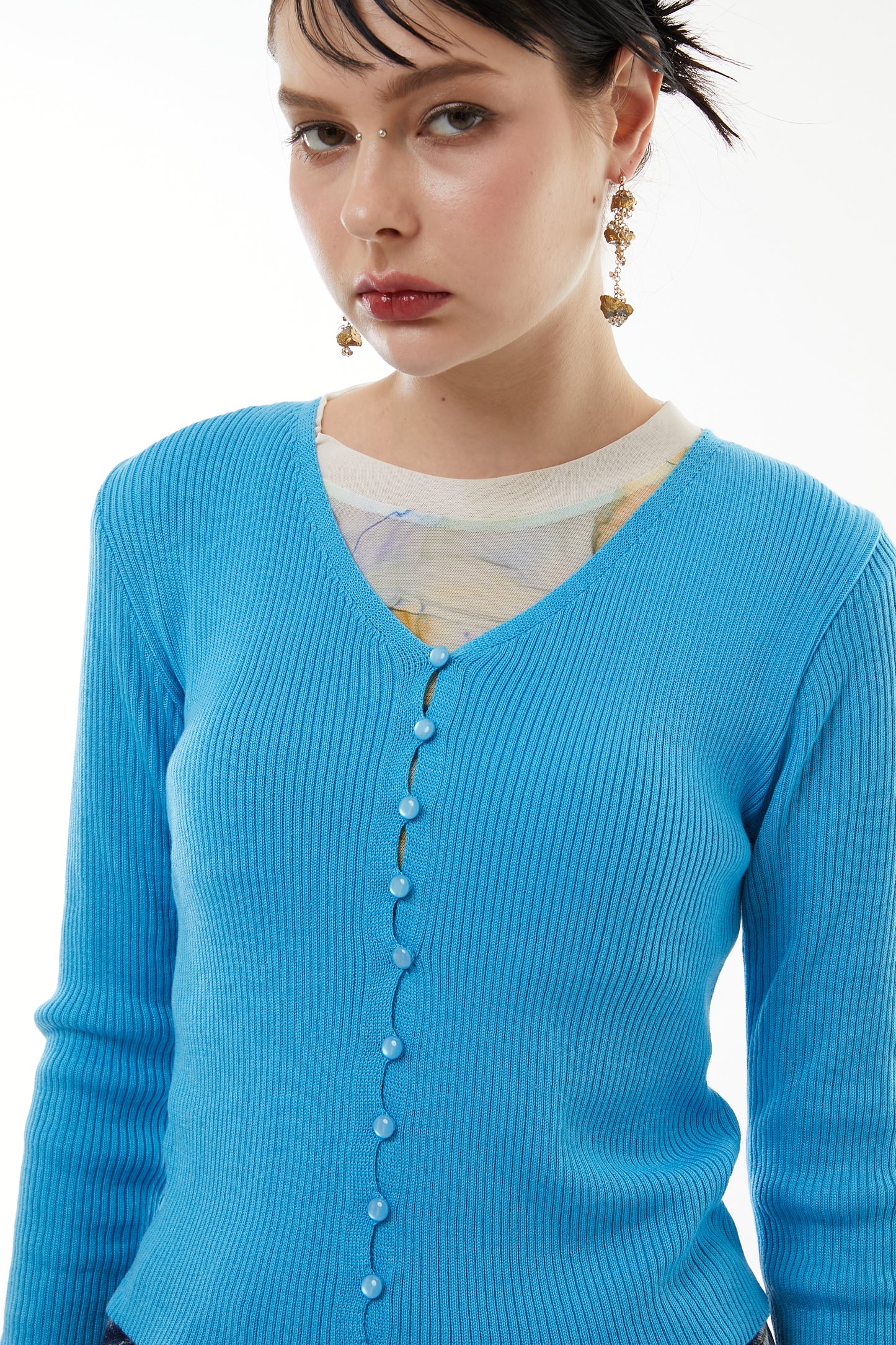 Sharp line knit cardigan