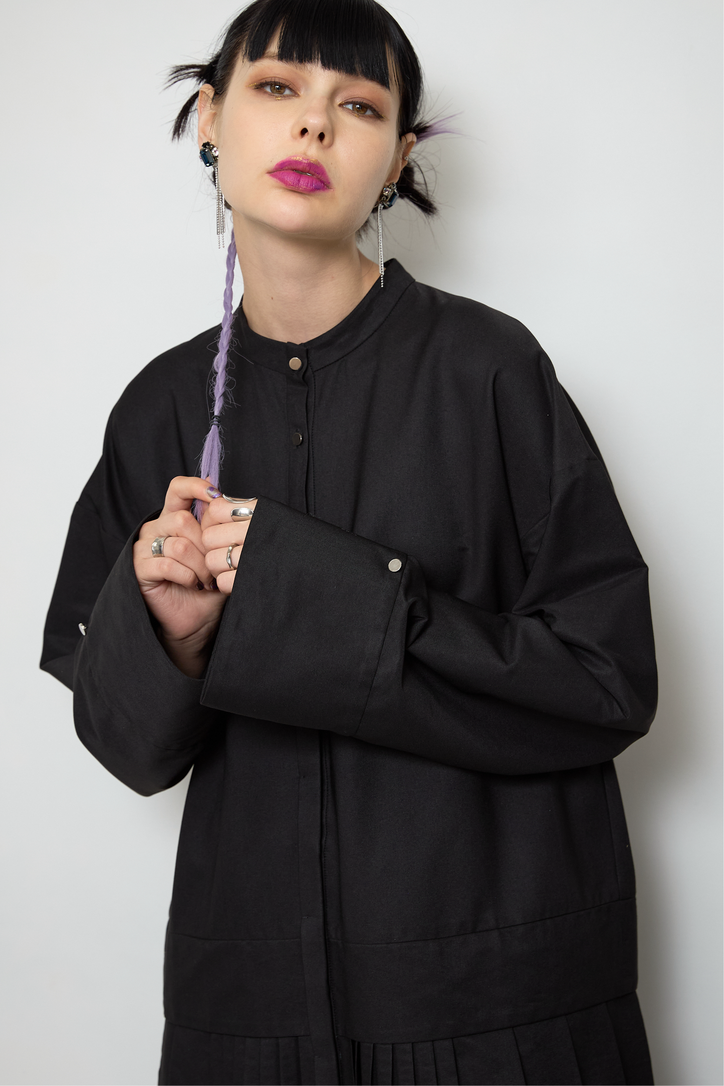 2way sleeve pleated one piece