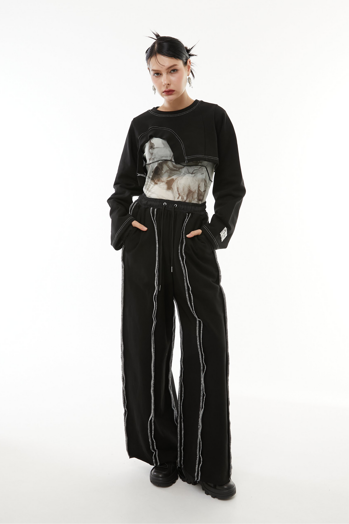 Heavyweight color stitch pants