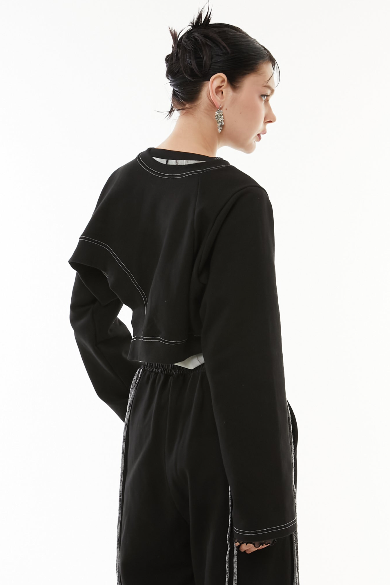 Asymmetric short hem tops